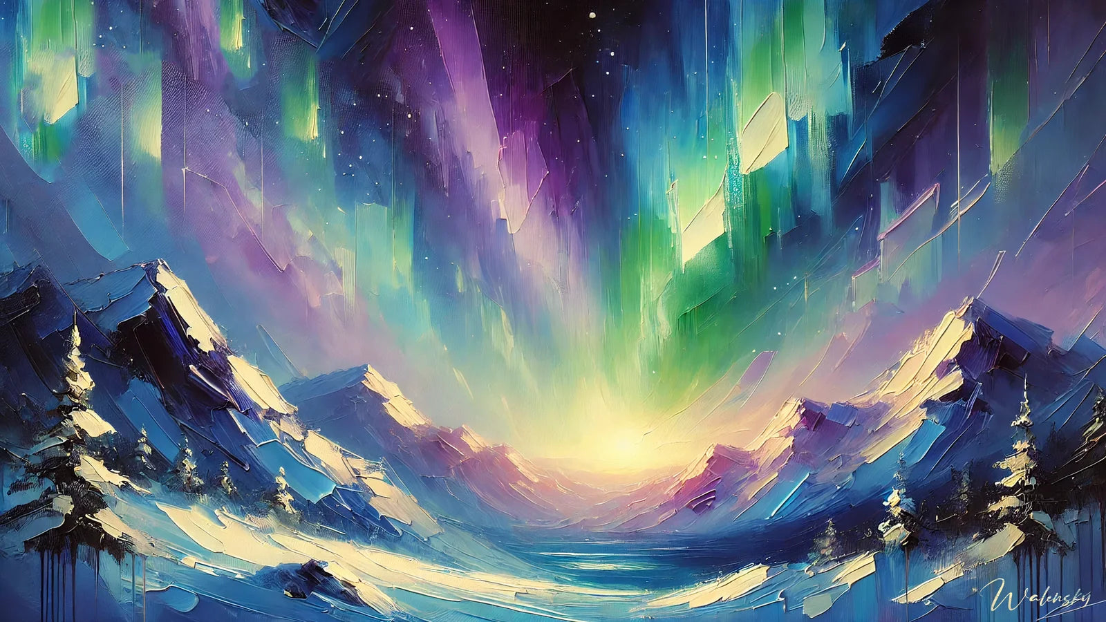 Tableau Aurore boréale