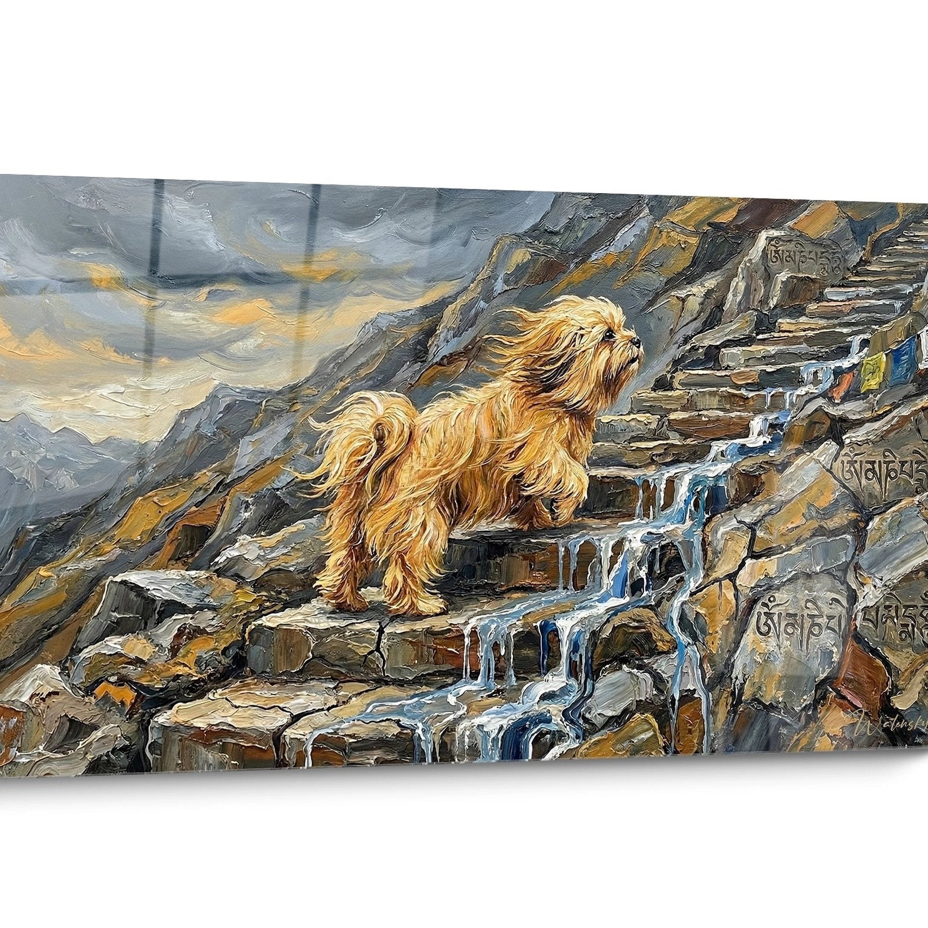 Tableau chien Lhassa Apso Montagne