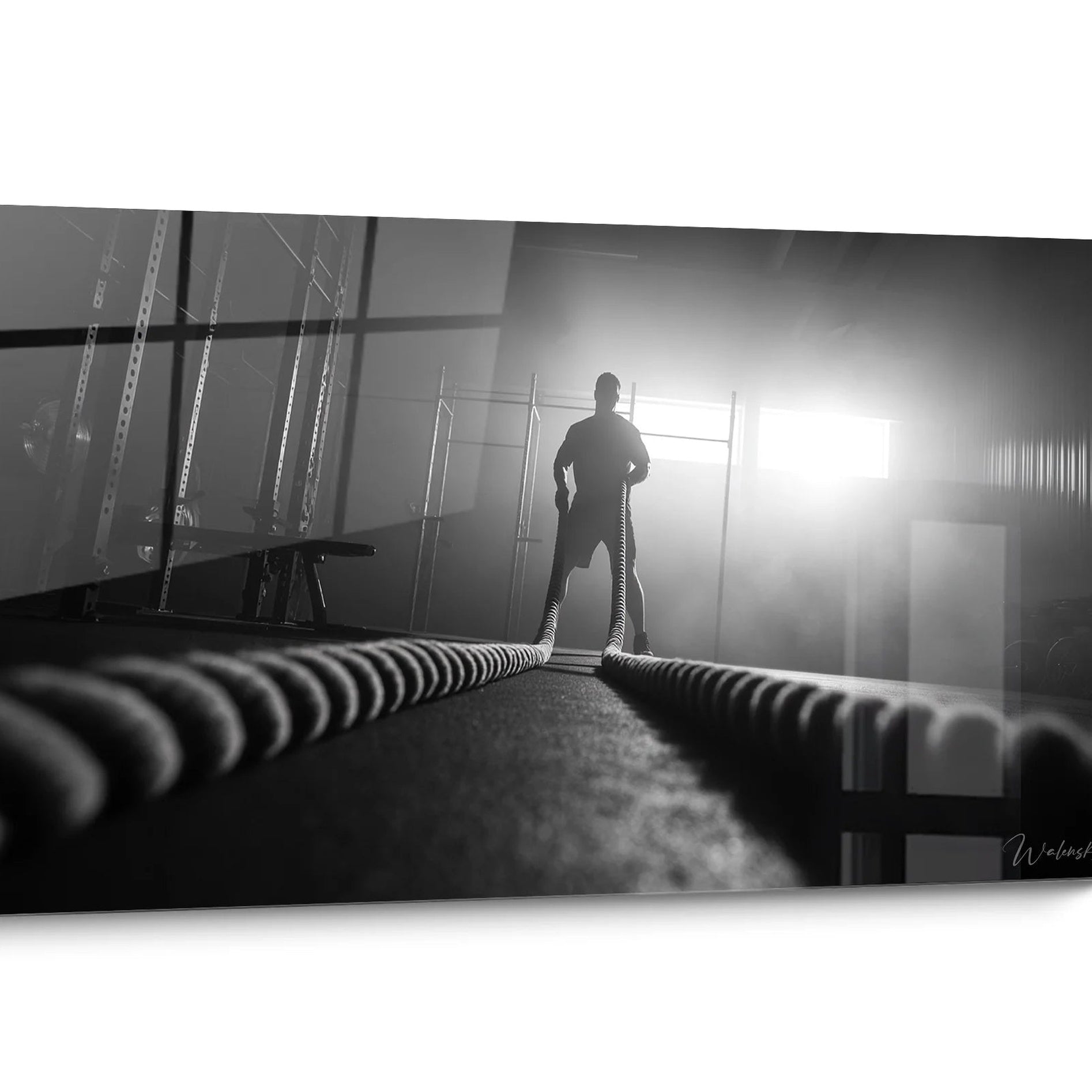 Tableau sports noir et blanc Musculation