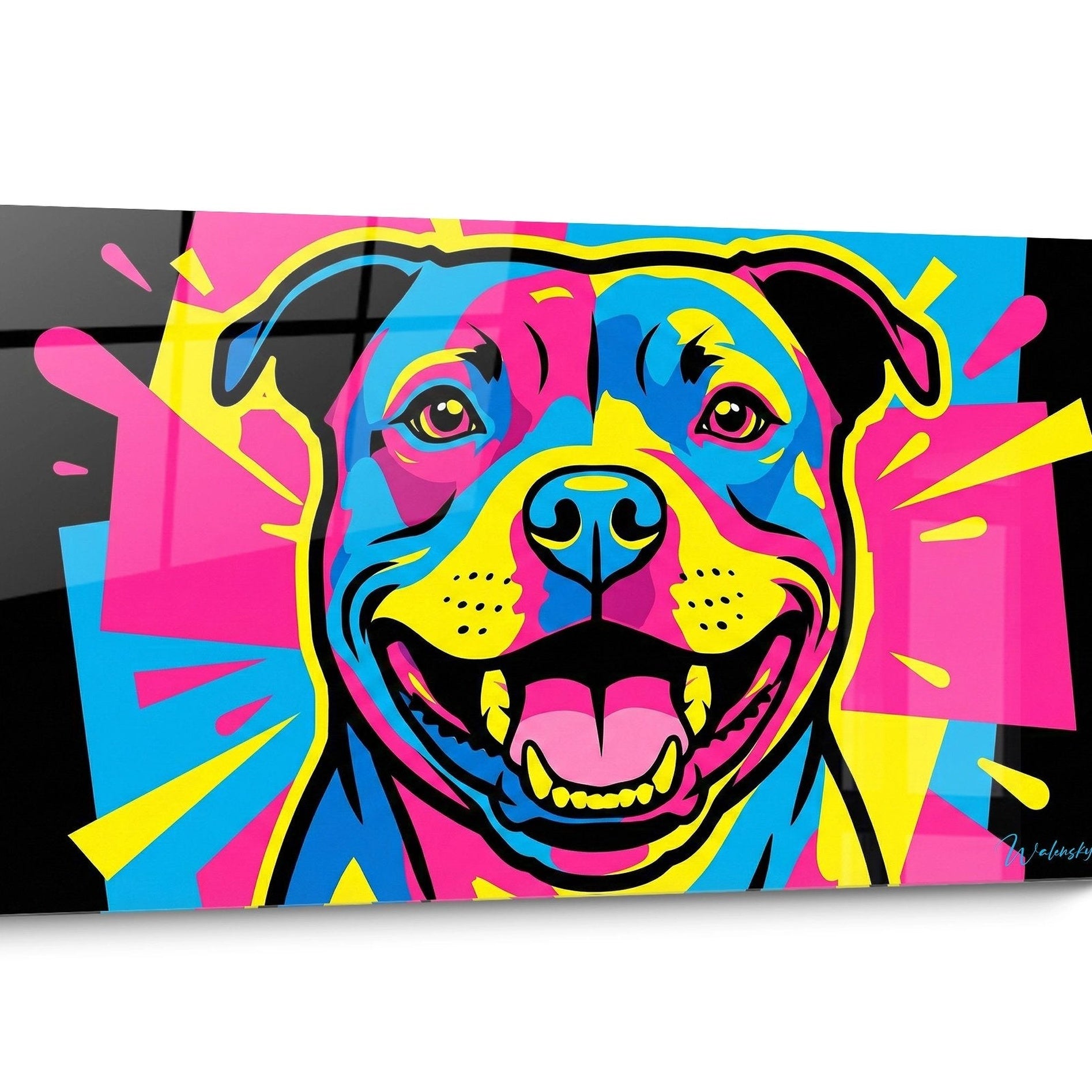 Tableau chien Staffordshire Bulle Terrier Coloré