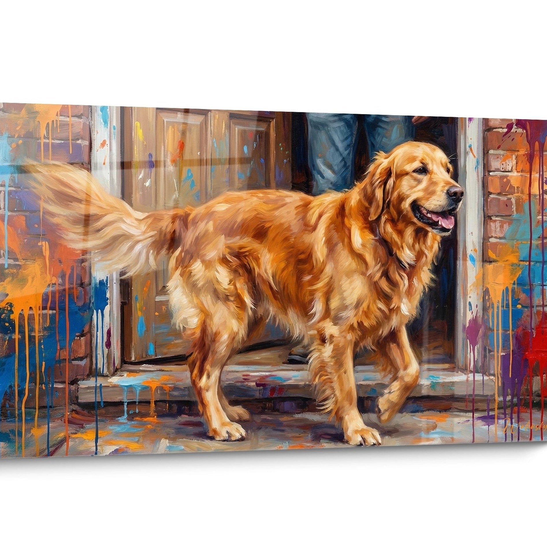 Tableau chien Golden Retriever Pop Art