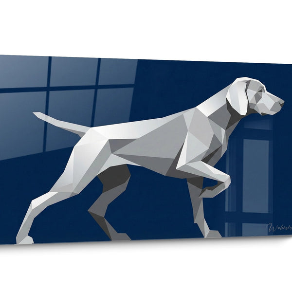 Tableau chien Braque de Weimar Géométrique