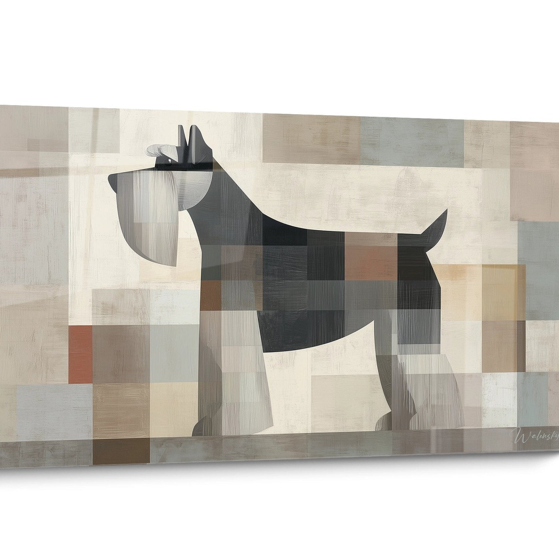 Tableau chien Schnauzer Géométrique