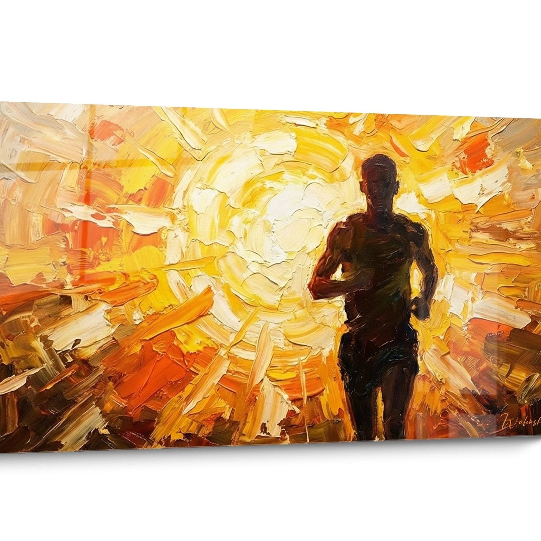 Tableau Course à pied Coucher Soleil