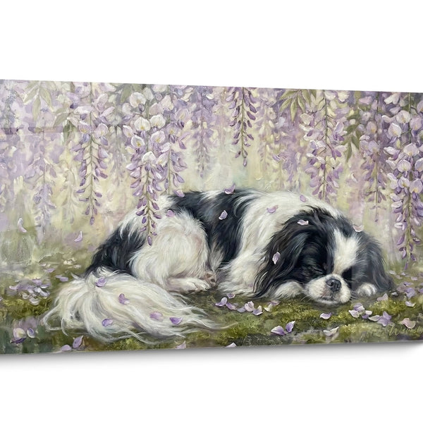 Quadro Cane Spaniel Giapponese Floreale
