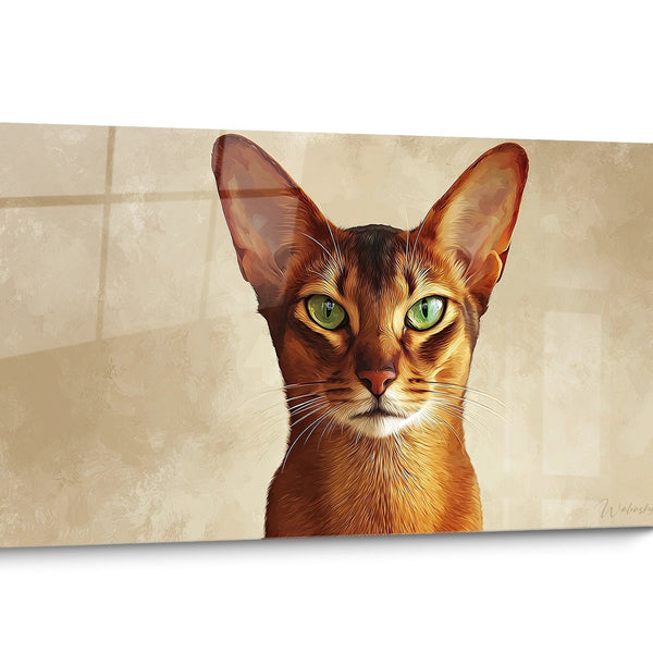 Abyssiner Katzen Porträt Gemälde