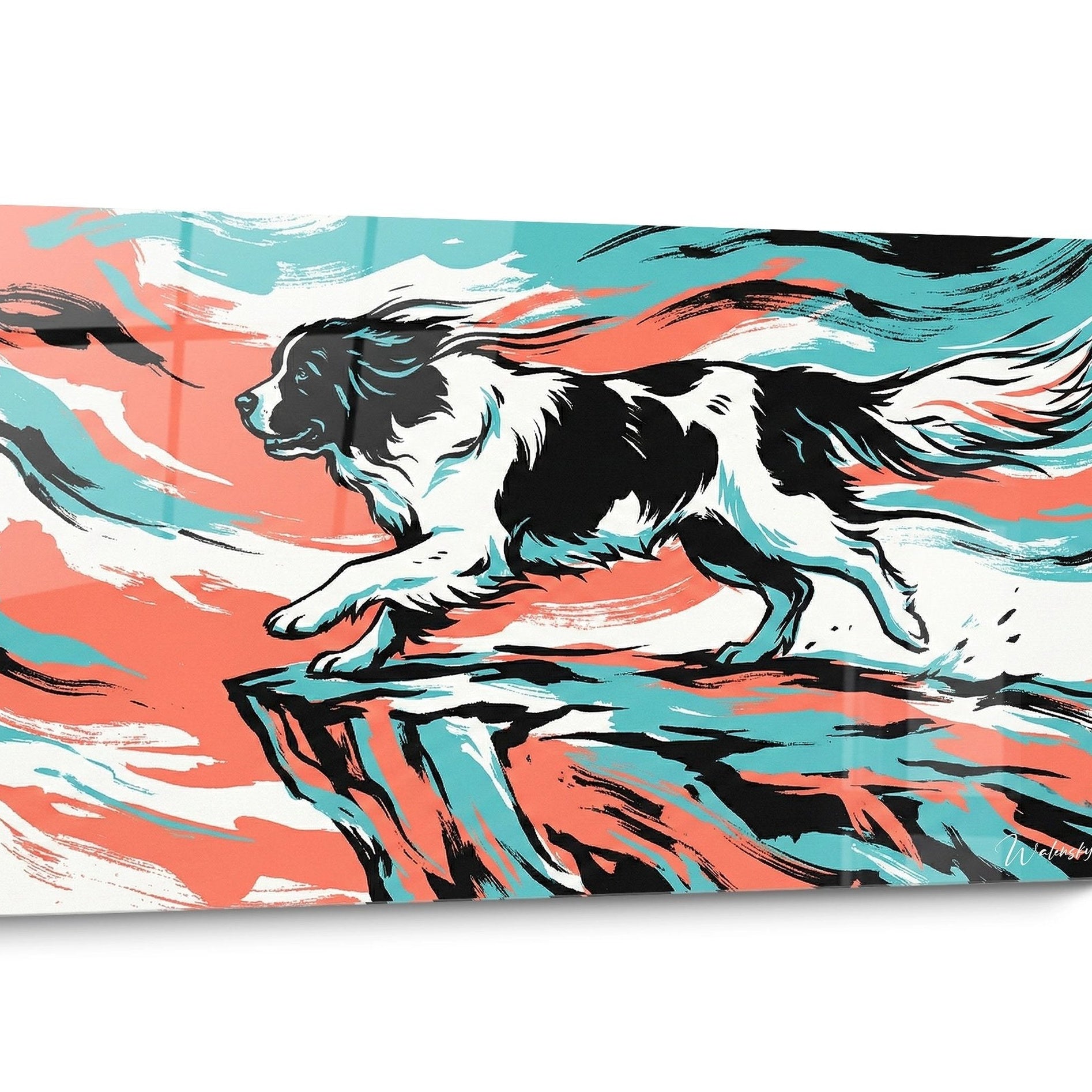 Abstract Landseer Dog Wall Art