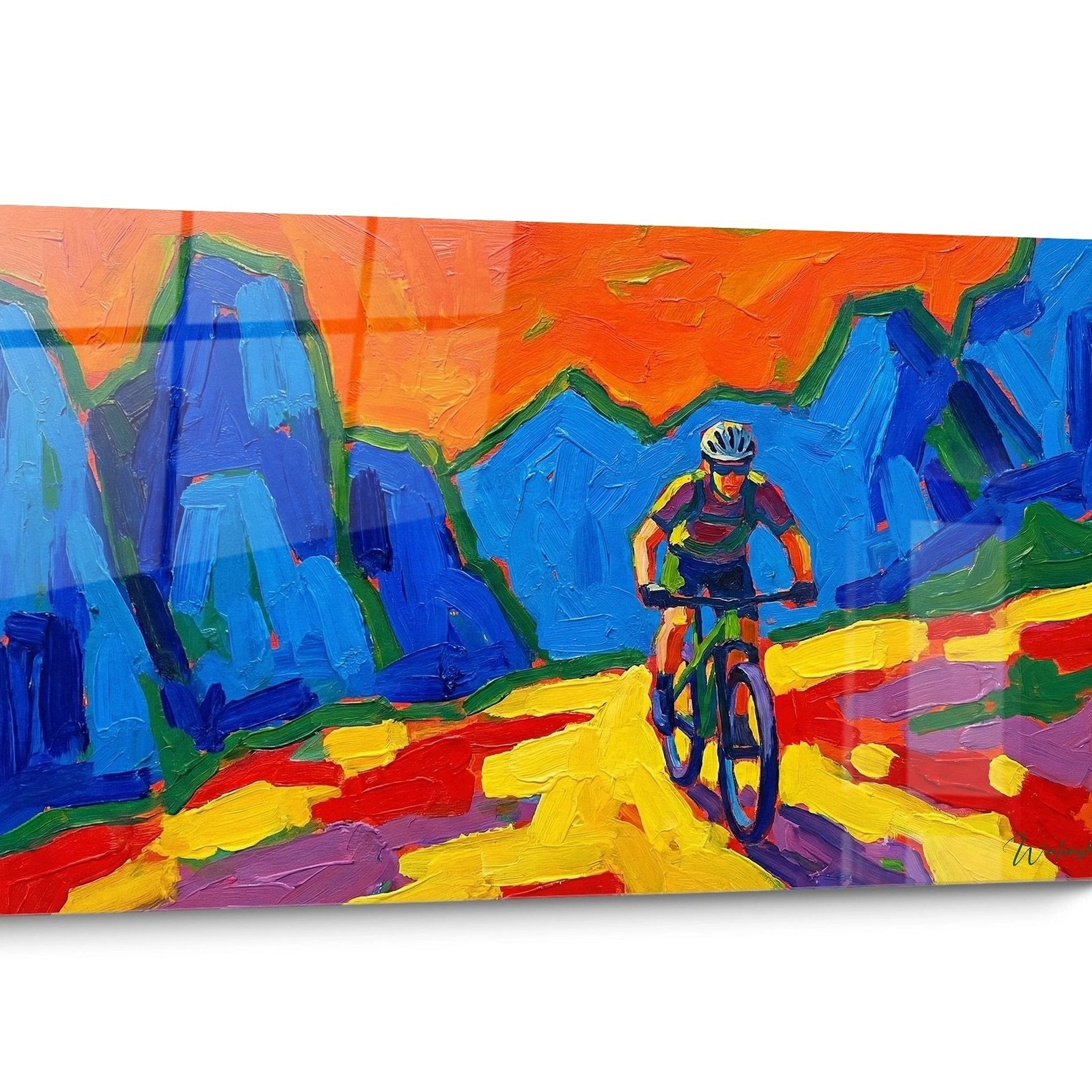 Colorful Mountain Bike Trail Wall Art