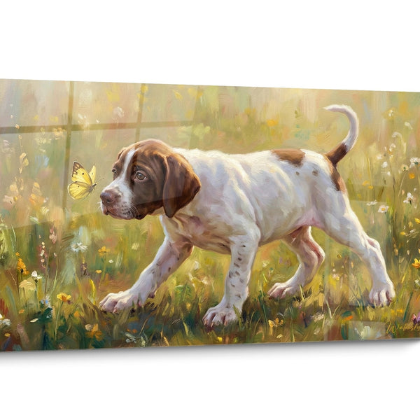 Tableau chien Pointer Anglais Prairie
