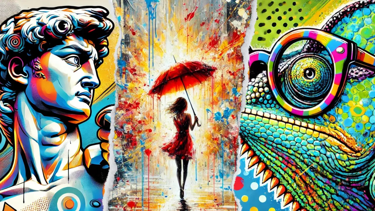 Découvrez notre collection de tableaux pop art abstrait, fusionnant couleurs vives et motifs contemporains. Ces œuvres uniques ajoutent une touche moderne et audacieuse à tout espace intérieur.