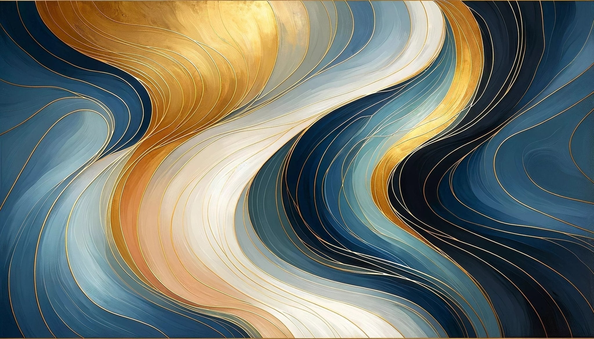 Tableau abstrait pour hotel de luxe aux lignes raffinées et palette chromatique sophistiquée, incarnant l'élégance et l'exclusivité de l'établissement haut de gamme.