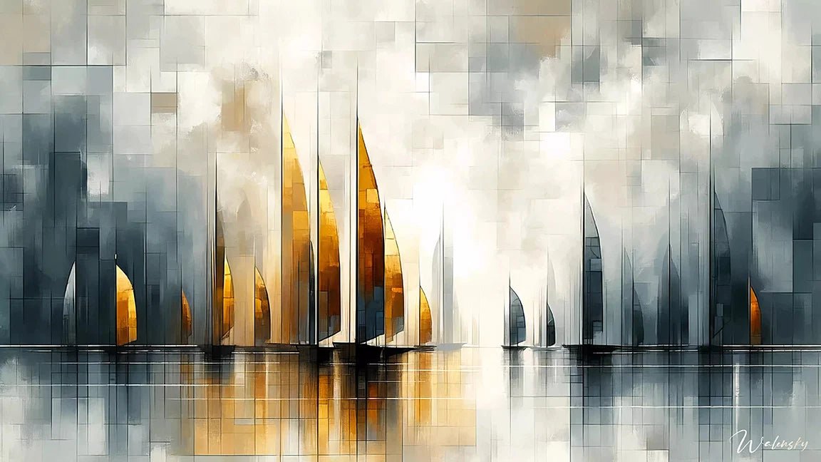 Tableau abstrait pour chambre aux teintes douces et formes apaisantes, créant une atmosphère intime et relaxante propice au repos et au bien-être.
