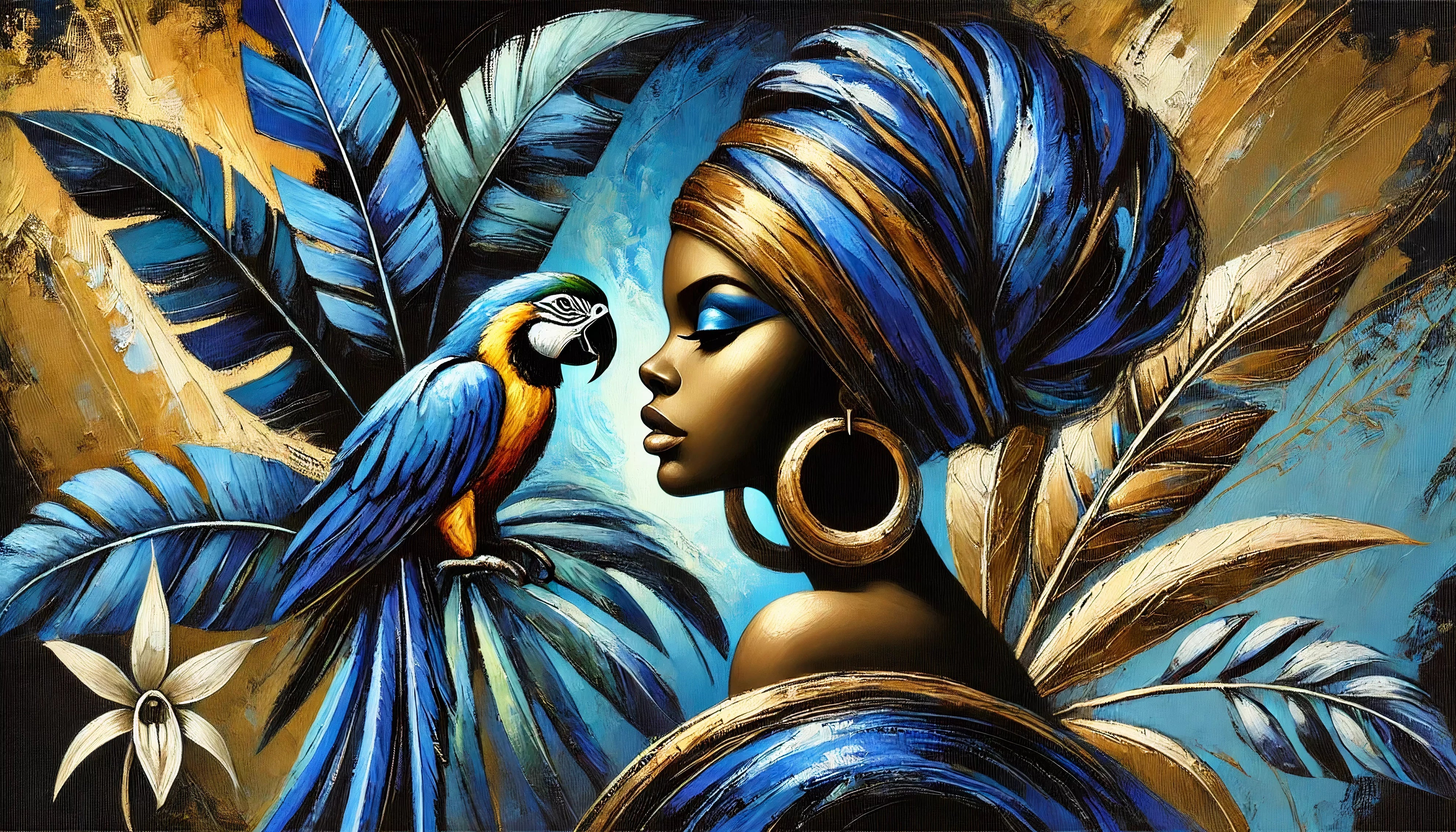 Art africain abstrait pour salon aux formes dynamiques et couleurs vibrantes pour une déco moderne et expressive.