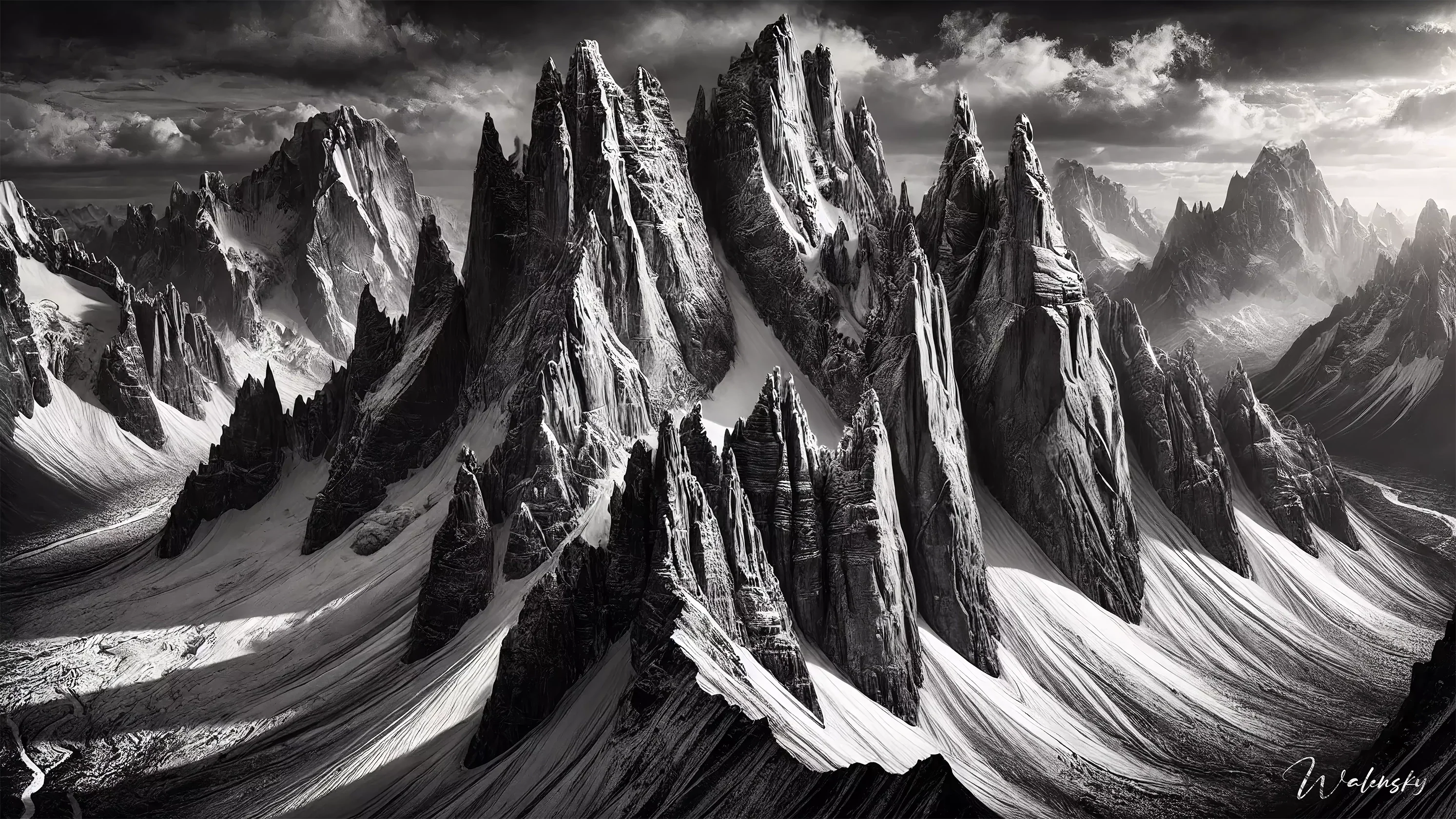 Tableau montagne pour salon représentant un massif majestueux aux reliefs saisissants, apportant une dimension inspirante et une profondeur naturelle à l'espace de vie.