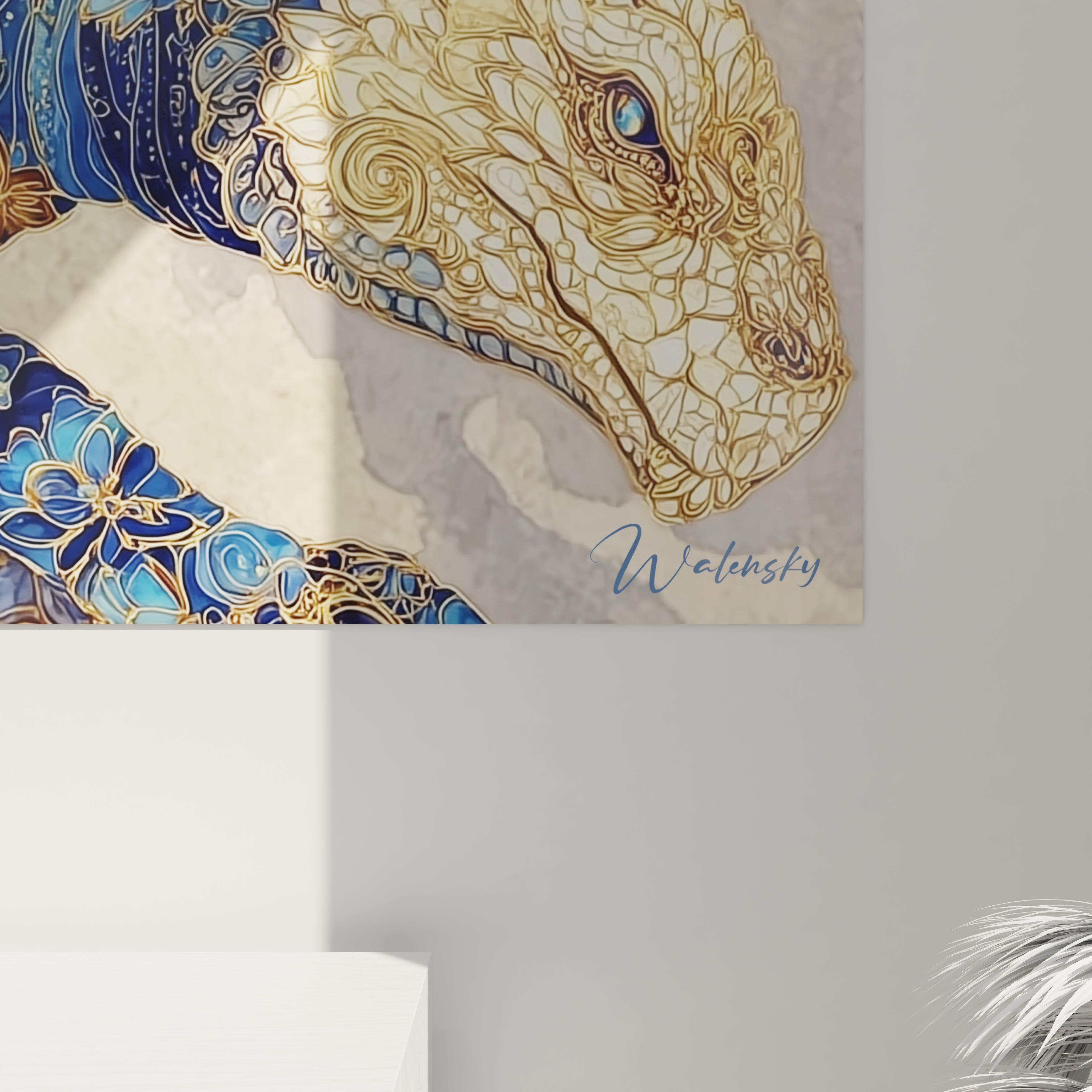 Tableau Triceratops Floral - Majestueuse Ornementation - édition Dinosaure