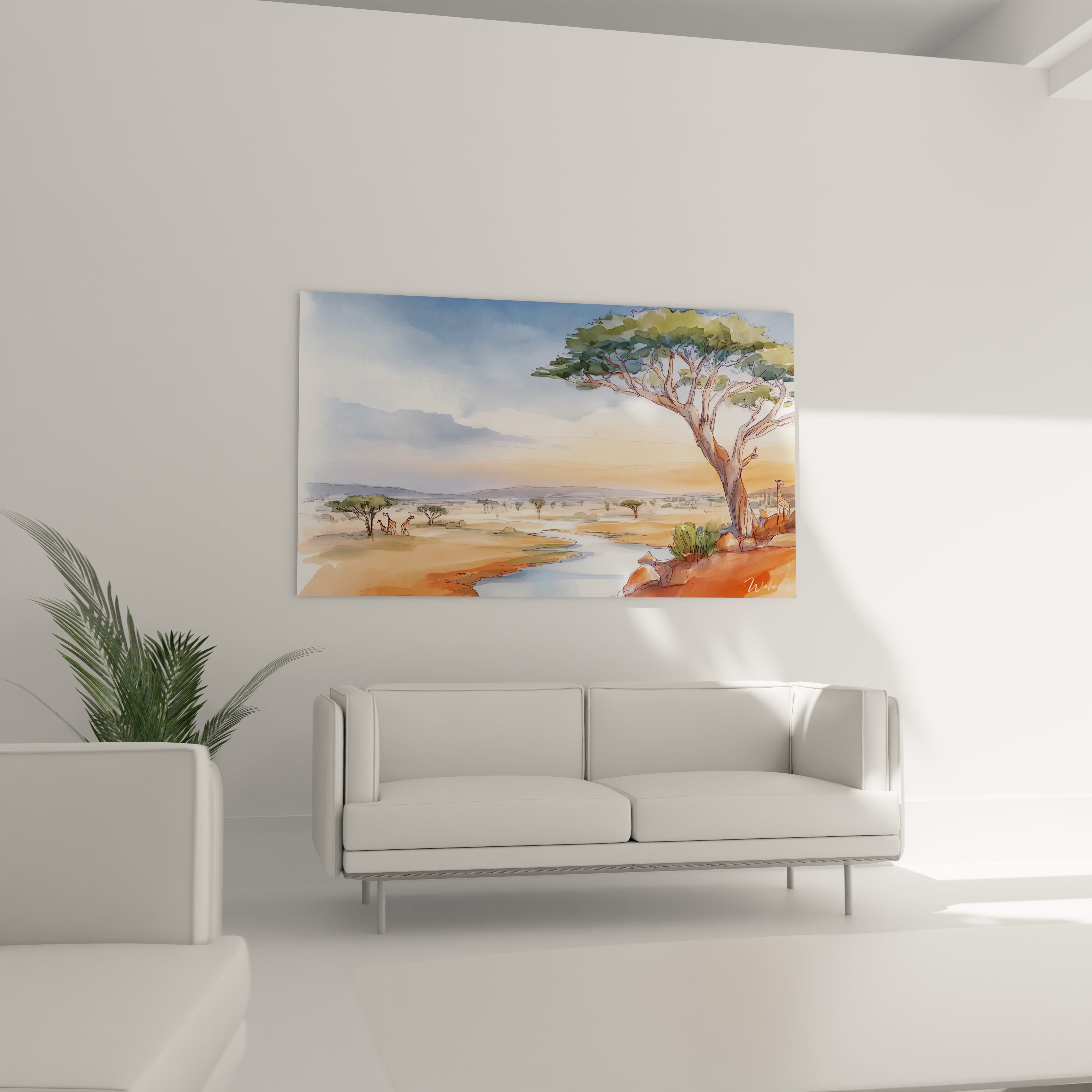 Tableau Savane ou l'acacia règne en maître - édition paysage africain