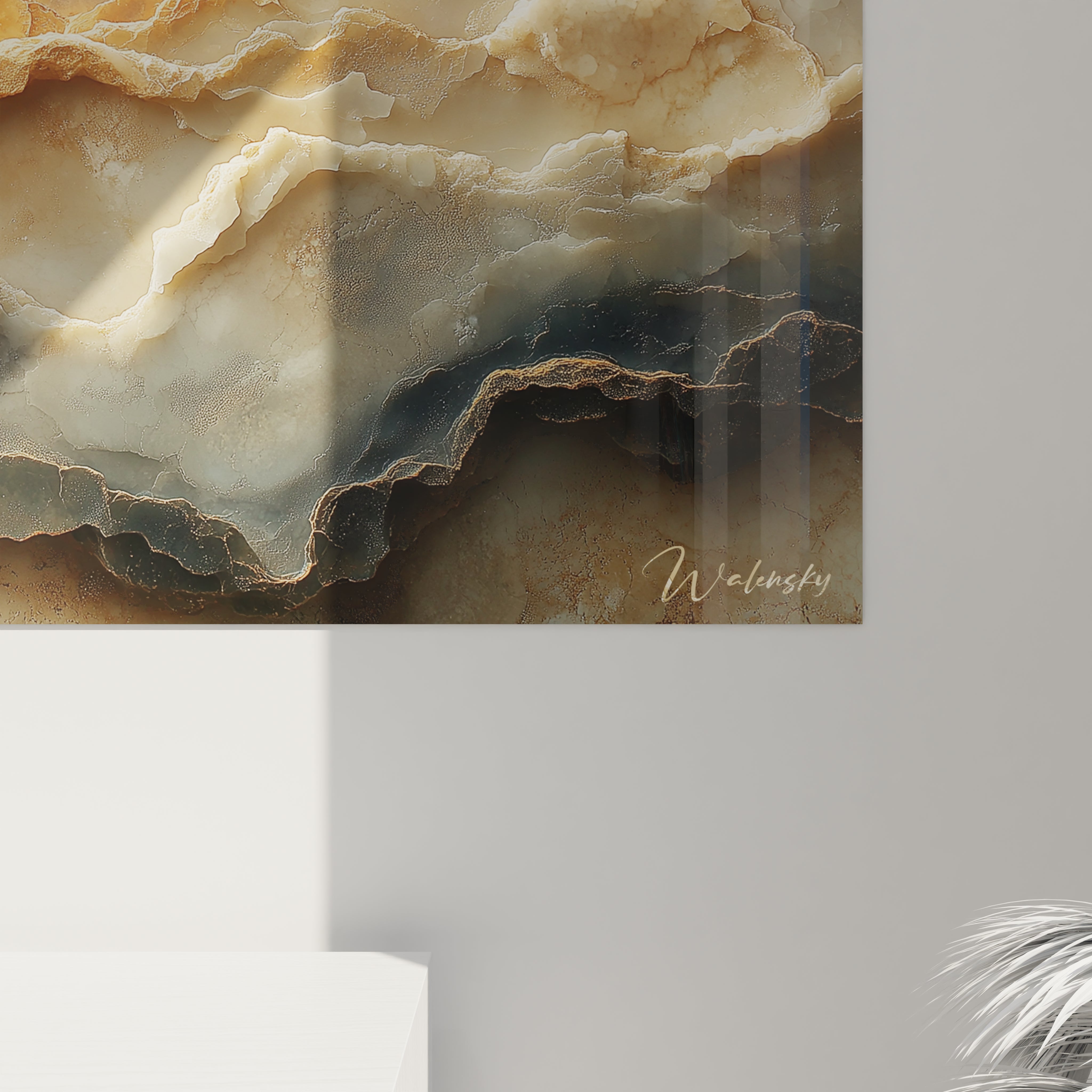 Tableau Vagues Géologiques Cuivrées - édition texturé abstrait