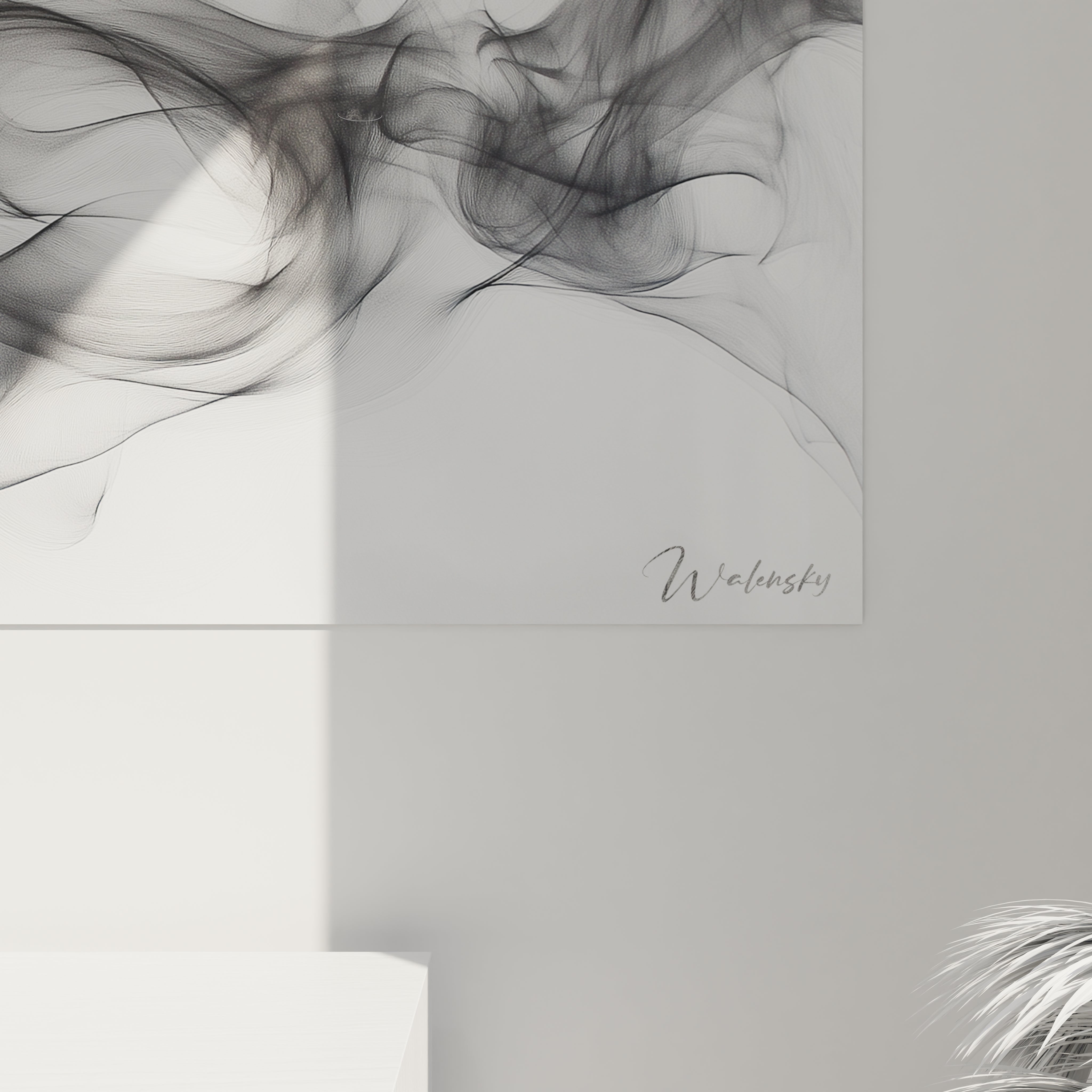 Tableau Brume Ondulante Perle - édition moderne abstrait