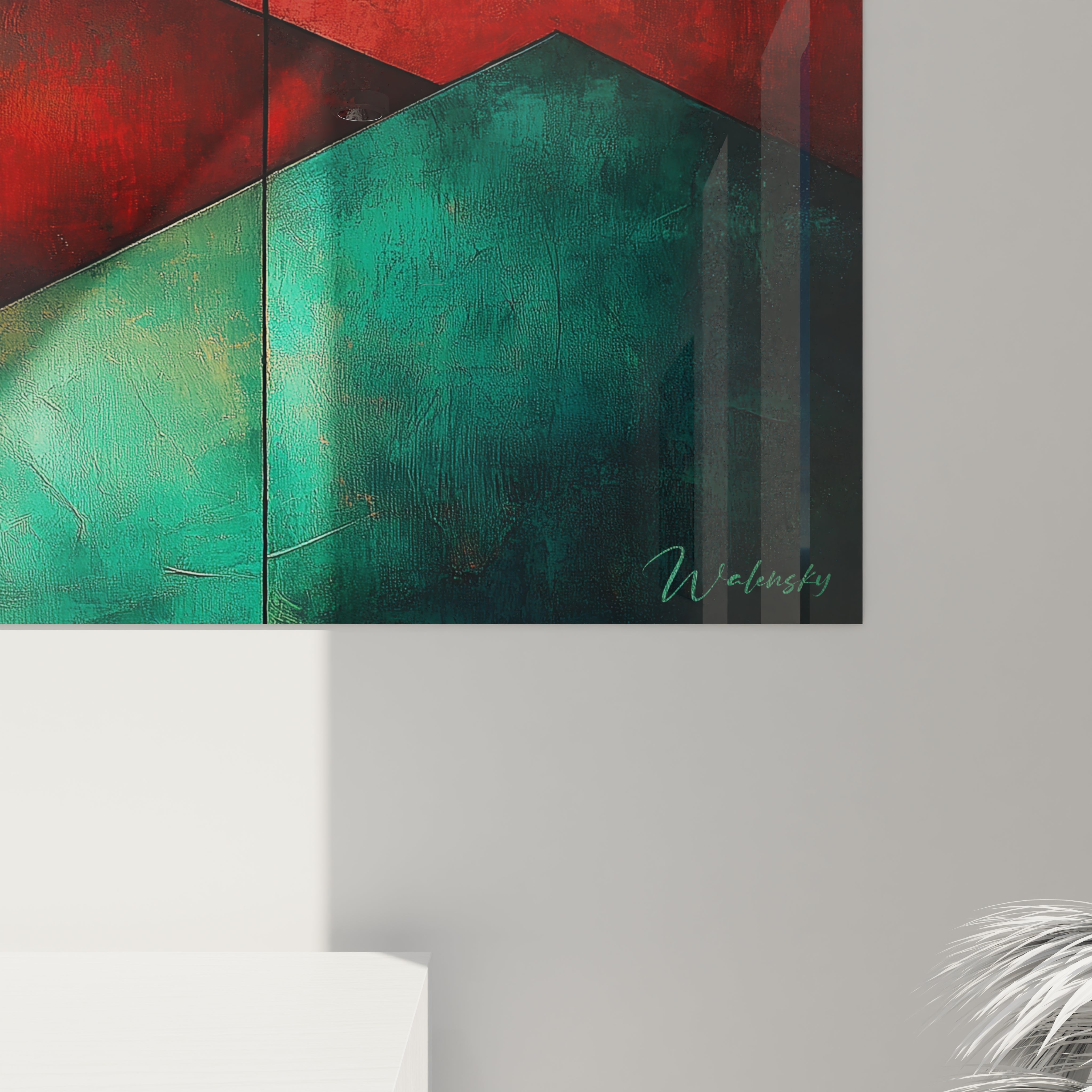 Tableau Éclat Polygonal Orange - édition géométrique abstrait