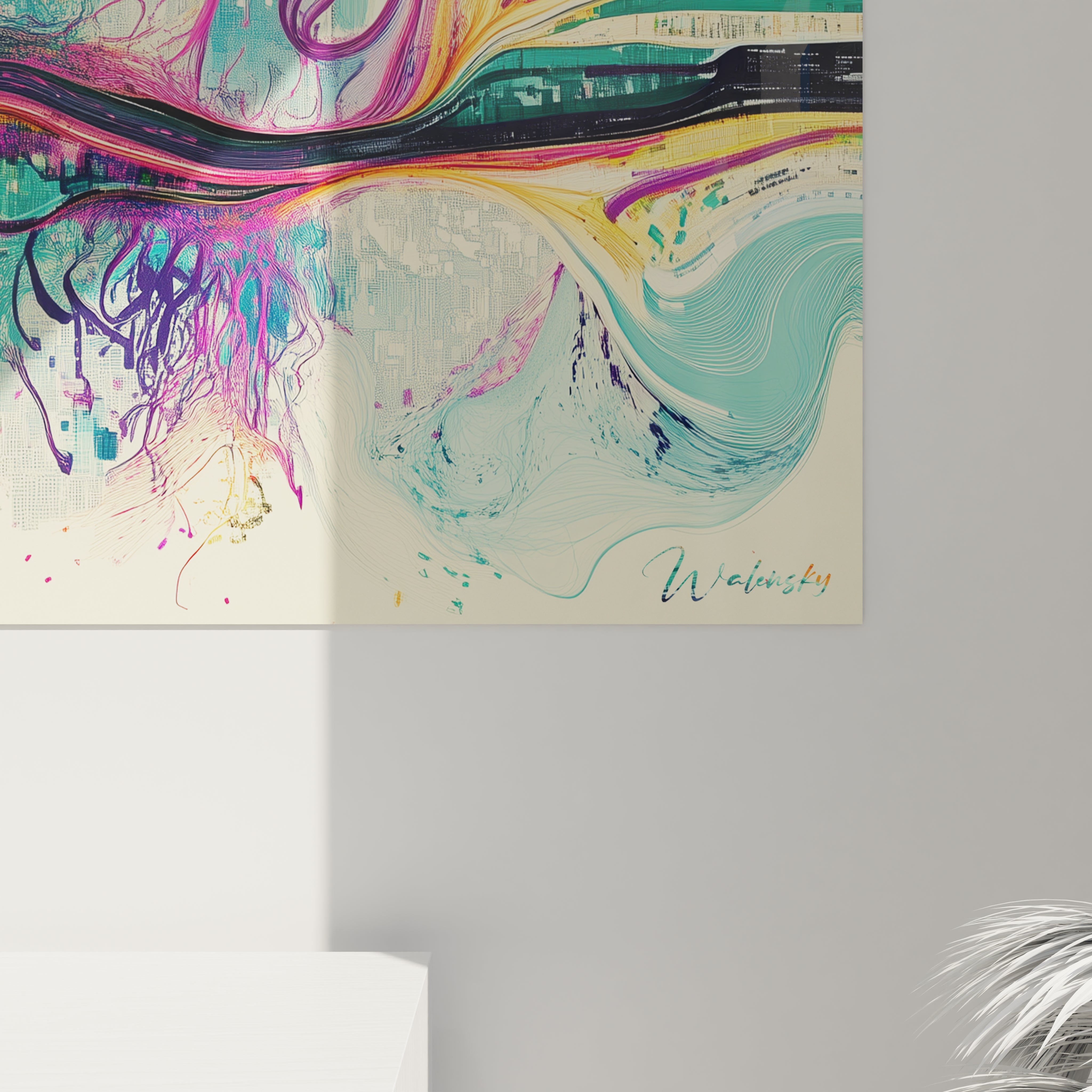 Tableau Torrent Artistique Vibrant - Edition Moderne Abstrait