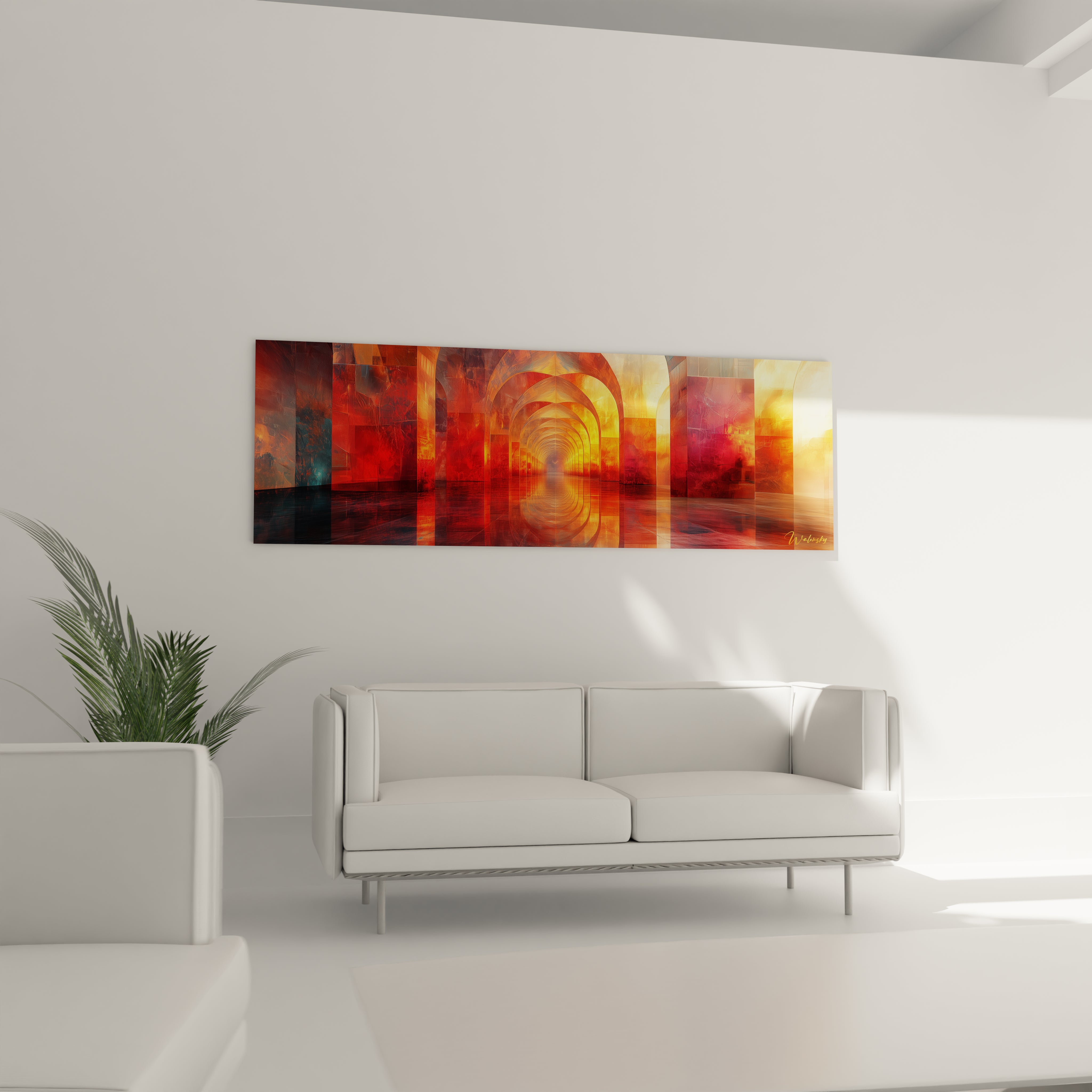 Tableau Dimension Secrète Ambrée - édition géométrique abstrait