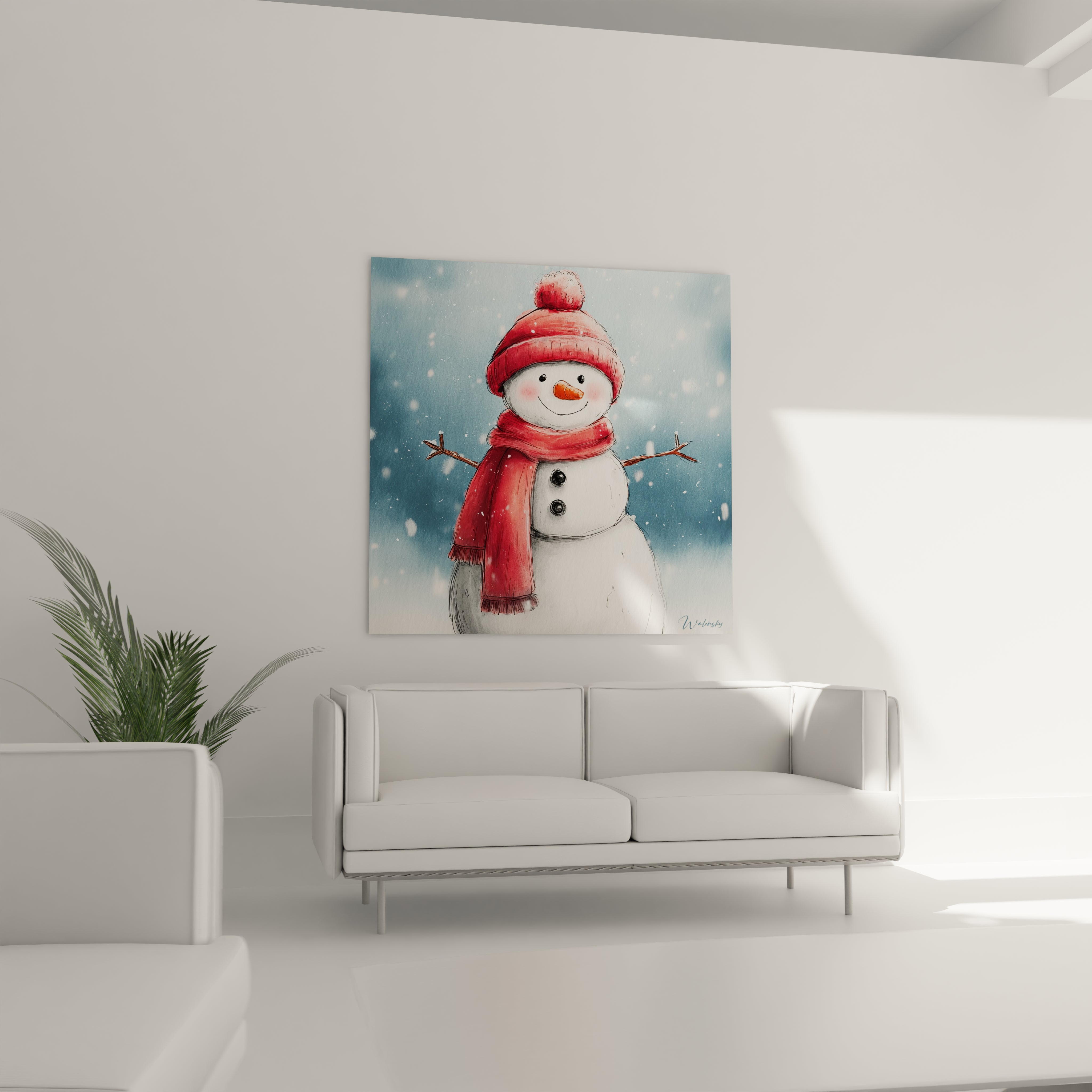 Tableau bonhomme neige Compagnon du Père Noël - édition Noël