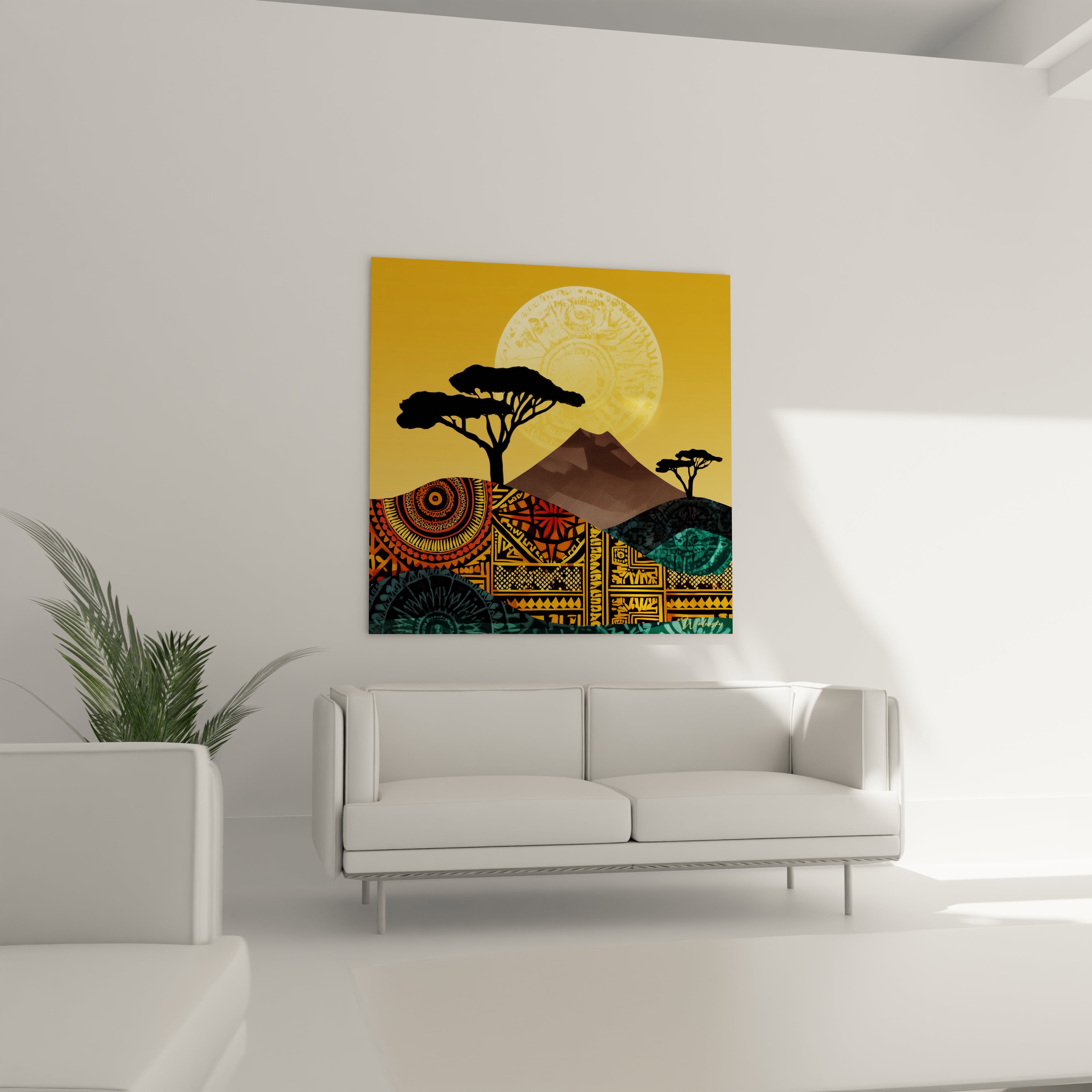Tableau Savane Rayons du Royaume Doré - édition paysage africain