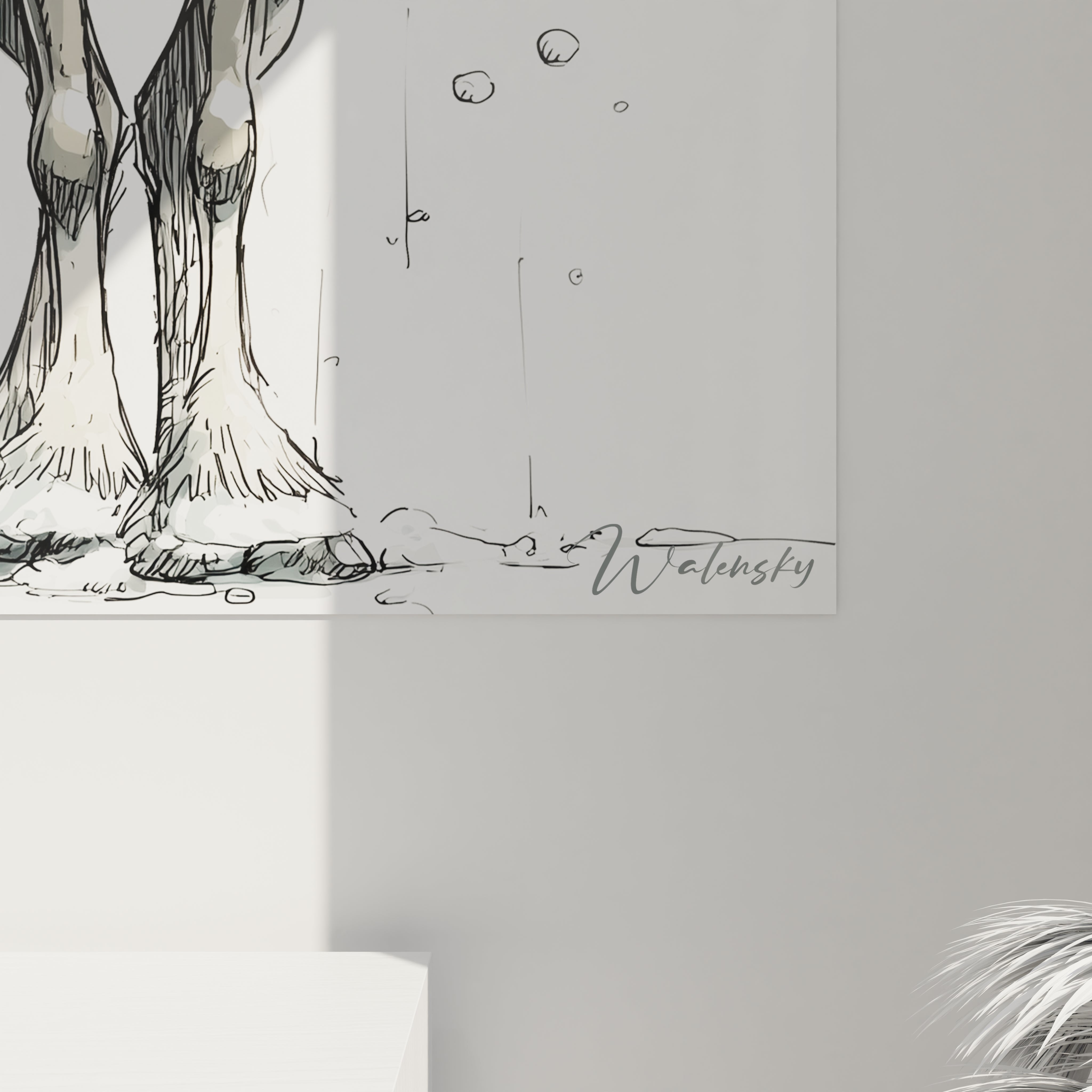 Tableau wall art renne édition Noël par Walensky affichant un décor festive et chaleureux