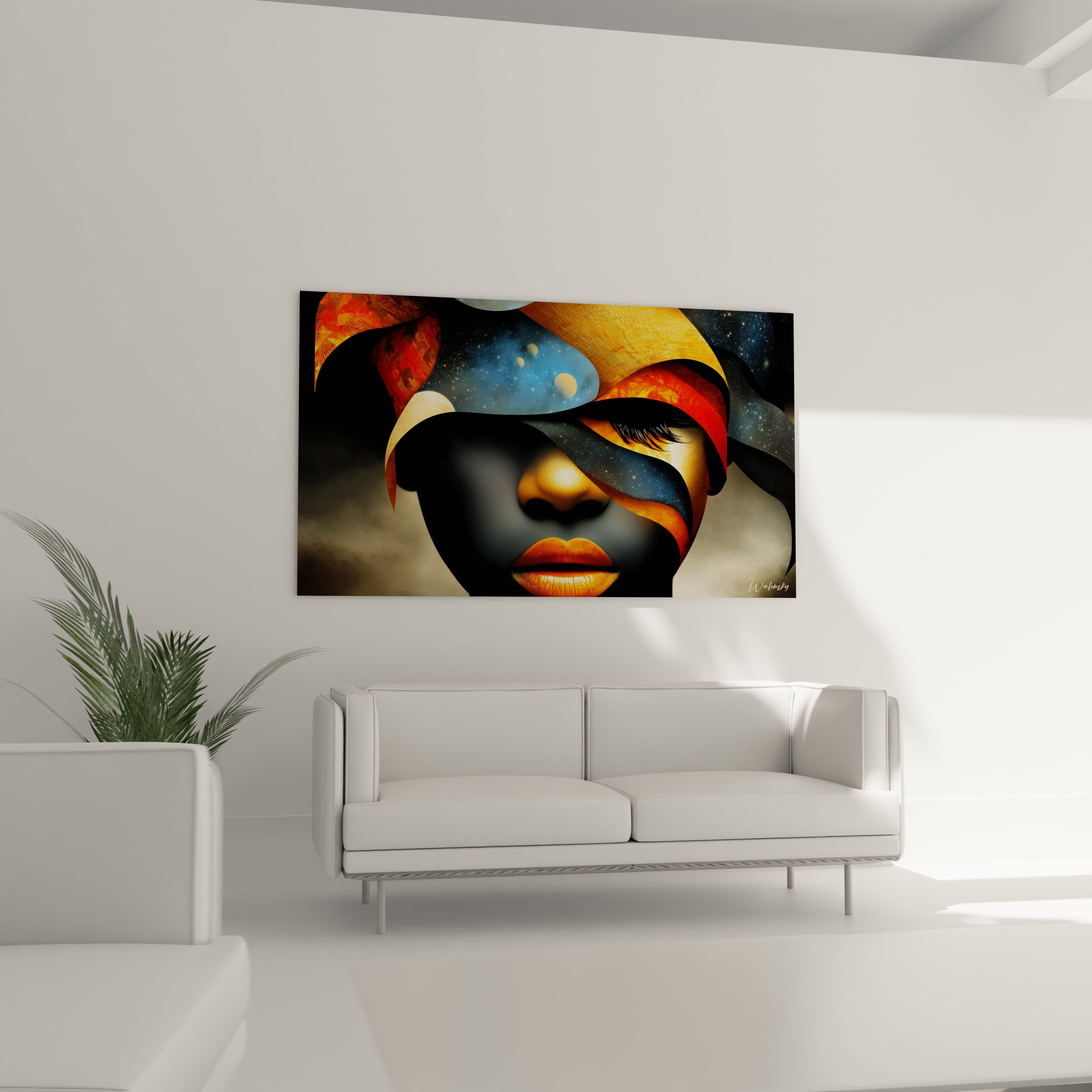 Tableau Visage Masque énergie totémique - édition masque africain