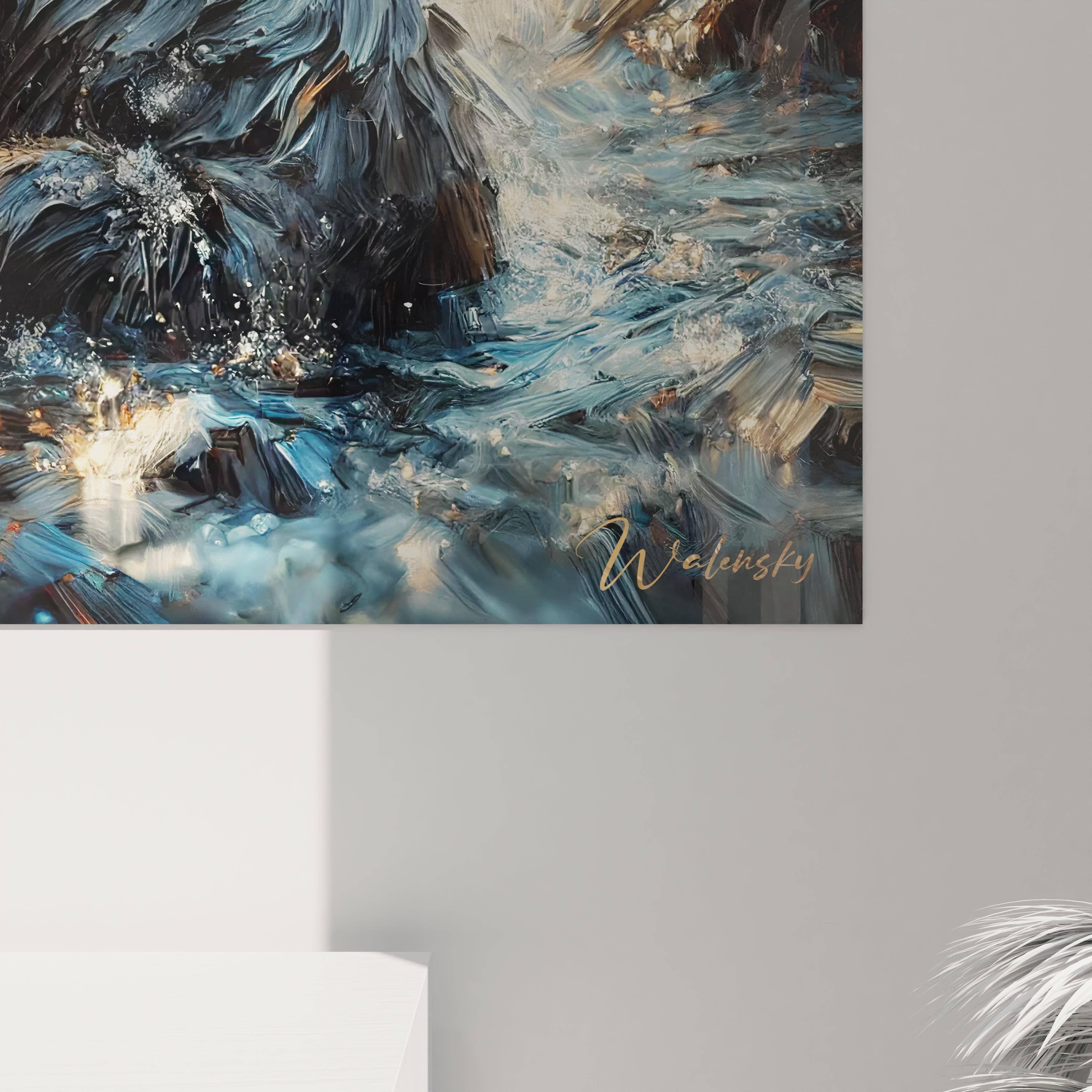Decouvrez les details fascinants de ce tableau ours brun. La texture de la fourrure et la lumiere doree rendent cette oeuvre realiste, soulignant la majeste et la serenite de l'animal dans son environnement naturel.






