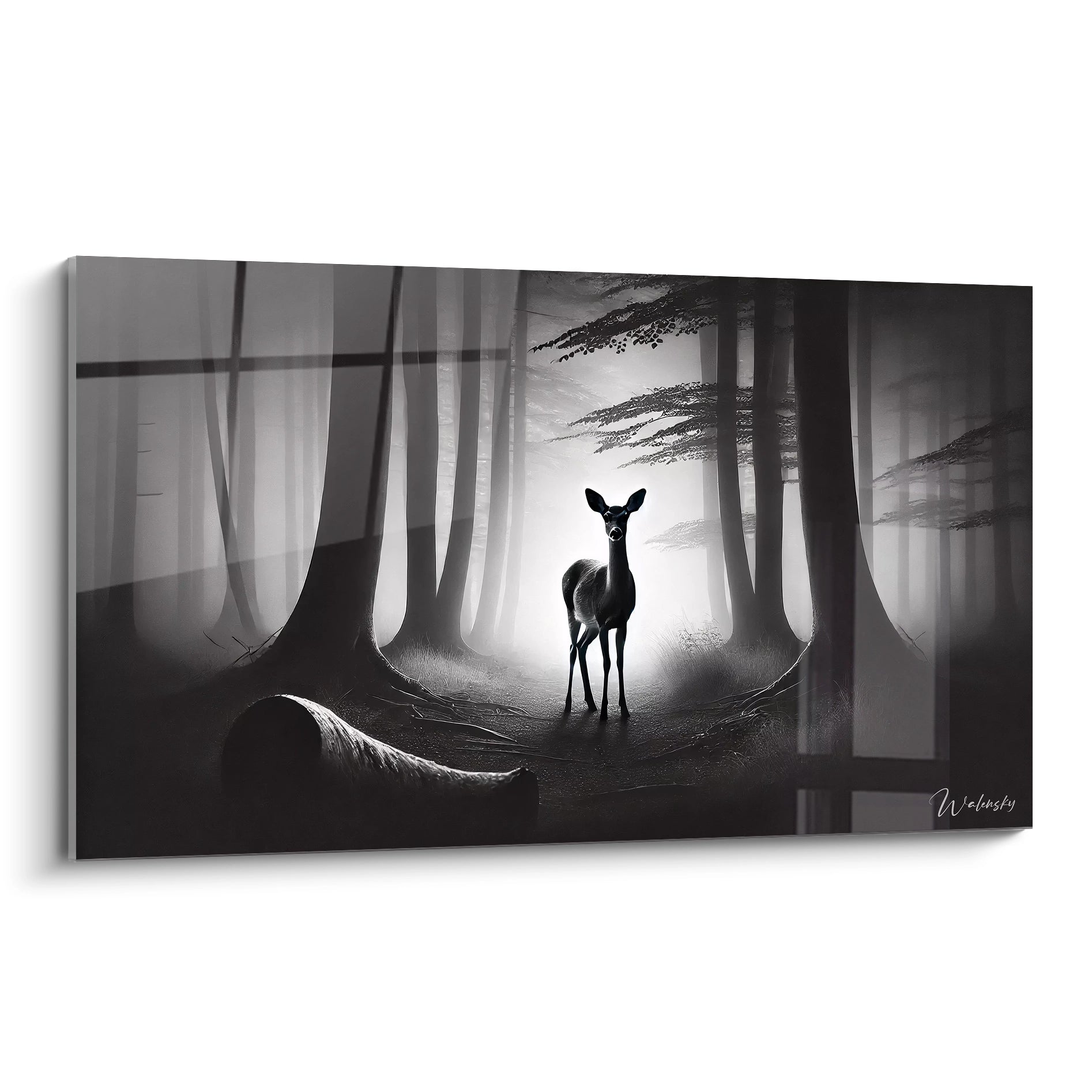 Découvrez la beauté mystique de ce tableau biche en vue de biais. L'animal gracieux est capturé au cœur d'une forêt mystérieuse, créant une atmosphère sereine et intemporelle.
Titre : tableau biche vue laterale ambiance mysterieuse foret