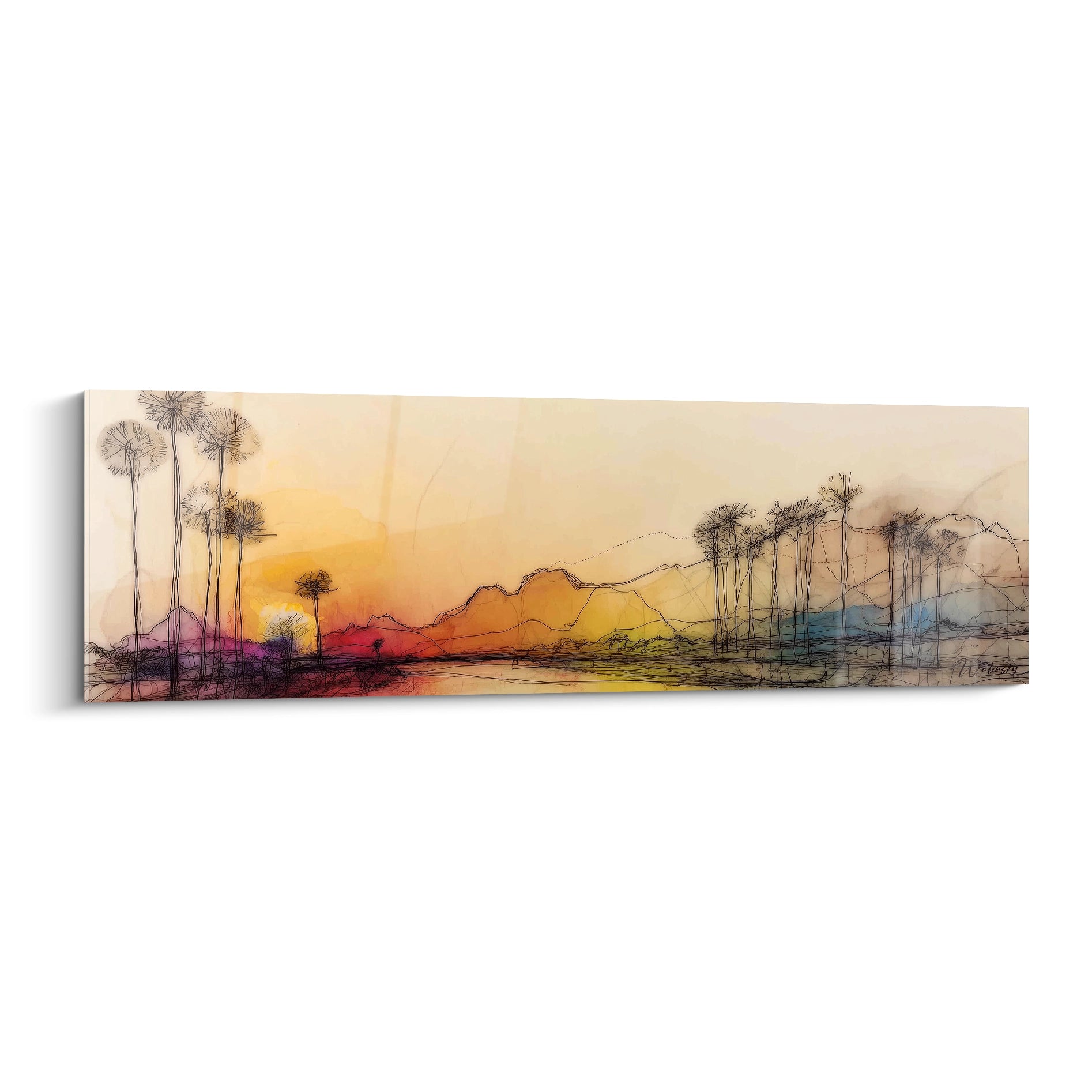 Tableau Palmiers Terre de latérite au crépuscule - édition paysage africain