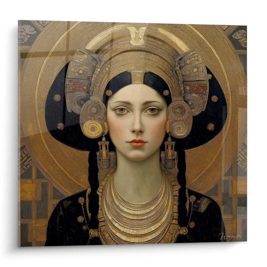 Tableau Portrait Femme Byzantine - Déesse Dorée - Edition Art déco
