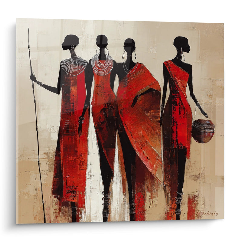 African Women Painting - Masai Elegance - African Culture Edition