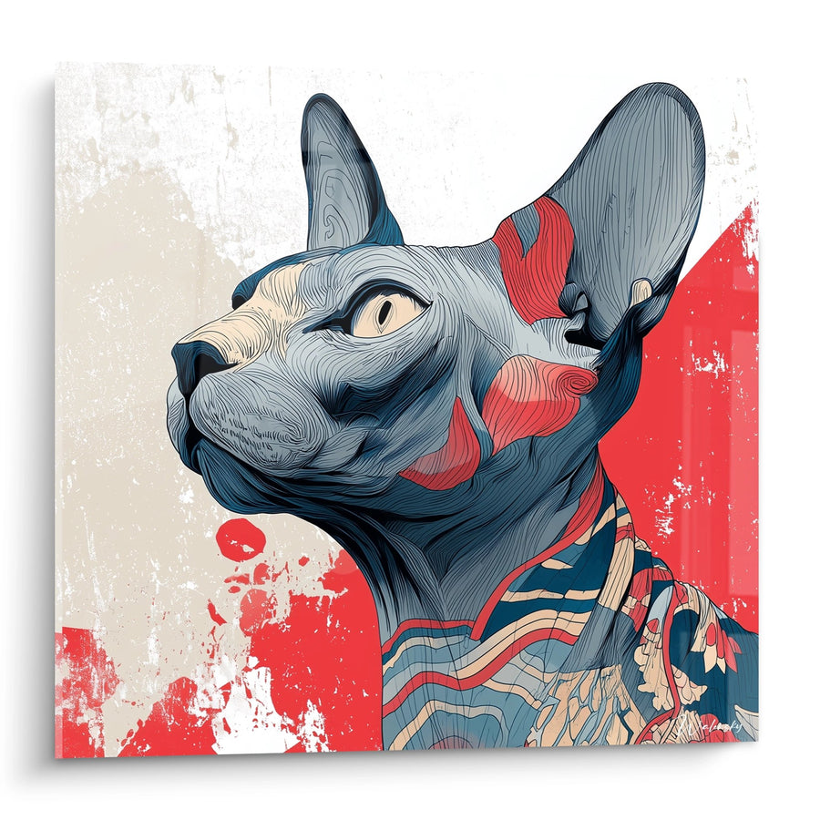 Cuadro Gato Esfinge Samurai - Guerrero Moderno - Edición gato Esfinge