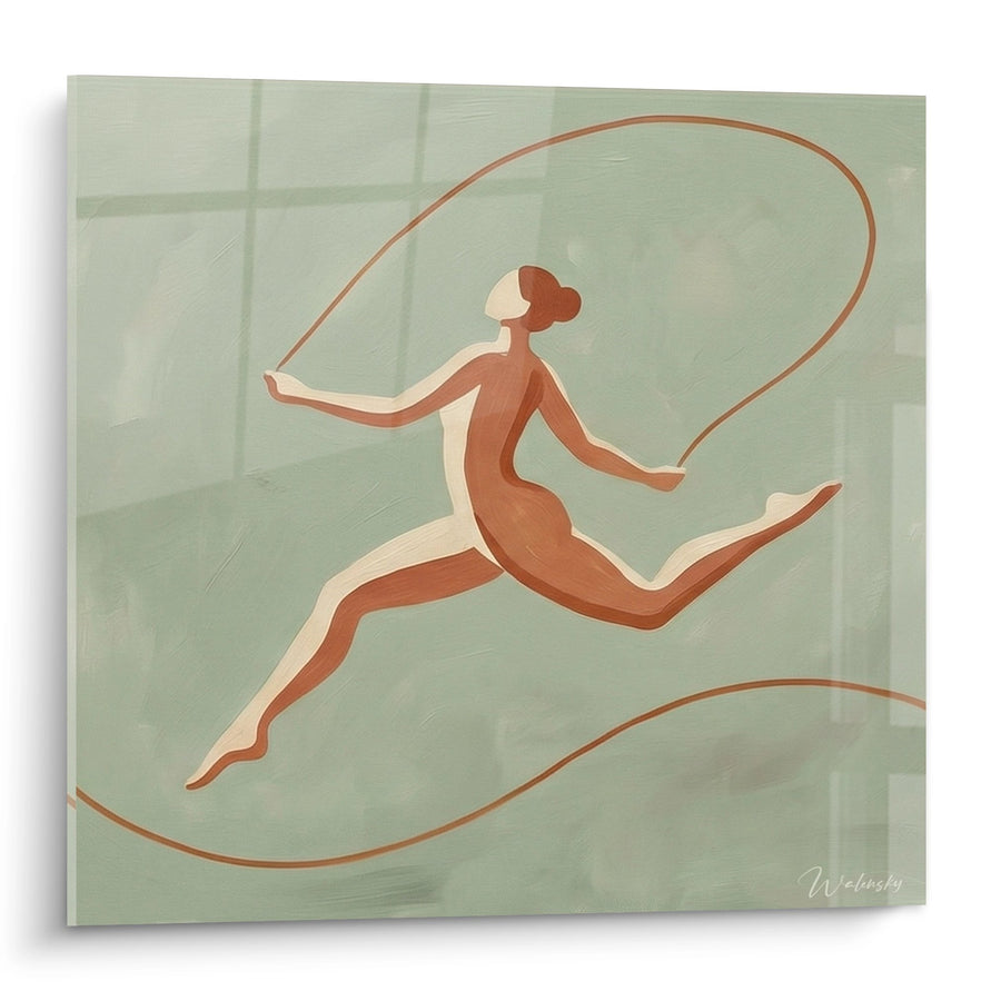 Tableau Femme Sautant à la Corde - Mouvement Gracieux - Edition Corde à sauter