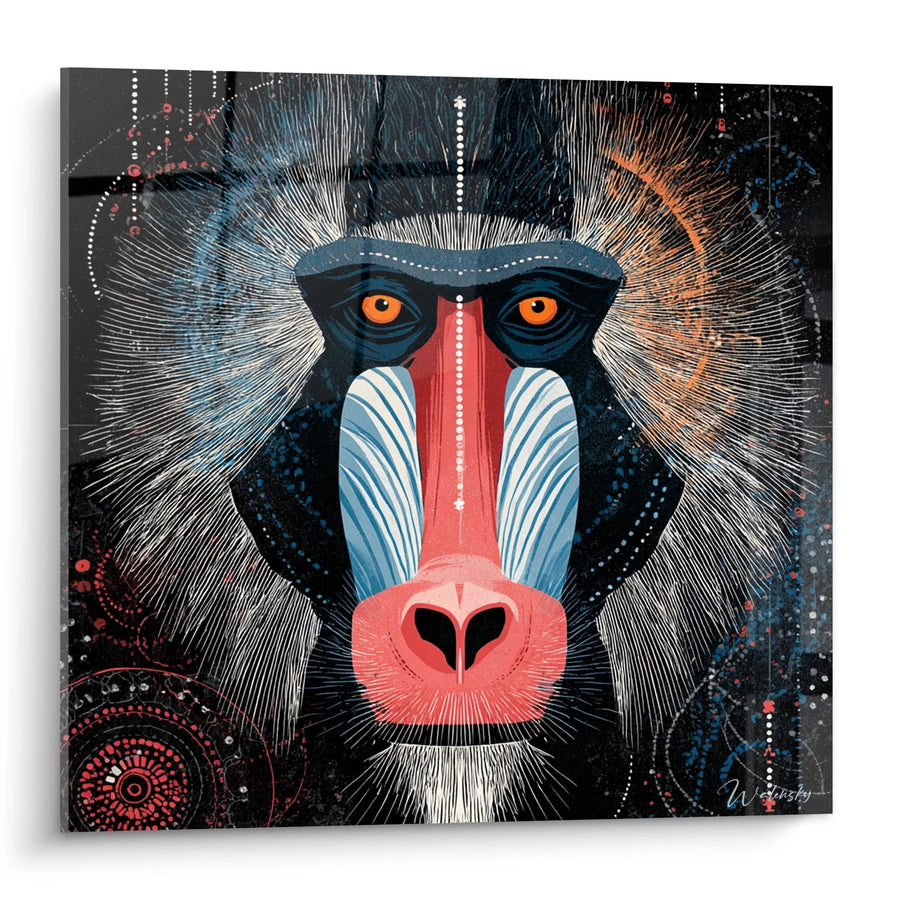 Tableau Mandrill Mystique - Vision Spirituelle - Edition Animaux d'Afrique