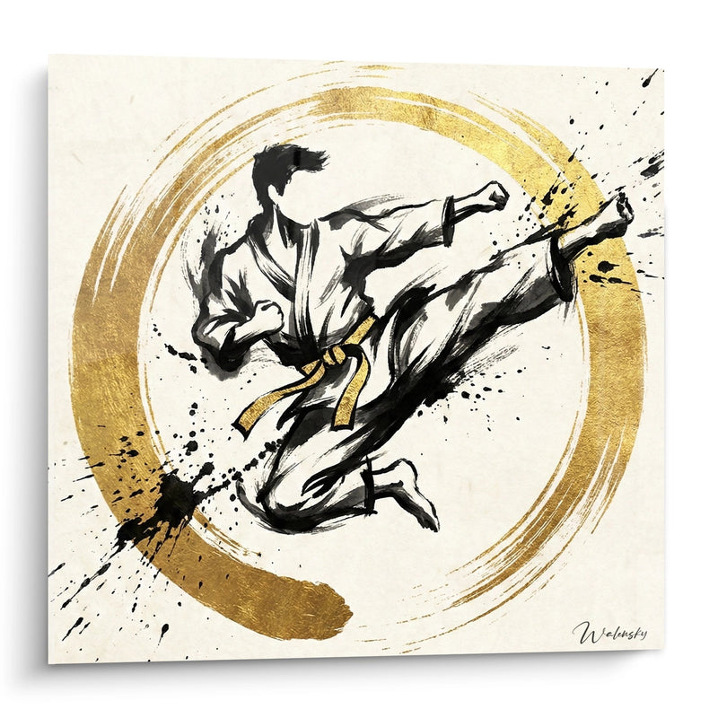 Karate Fighter in Action Painting - Dynamic Movement - Karate Edition