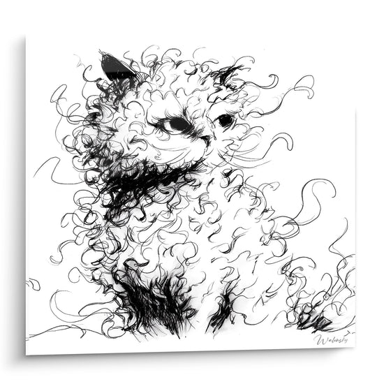 Tableau Chat Selkirk Rex Artistique - Esquisse Tourbillonnante - Edition chat Selkirk Rex