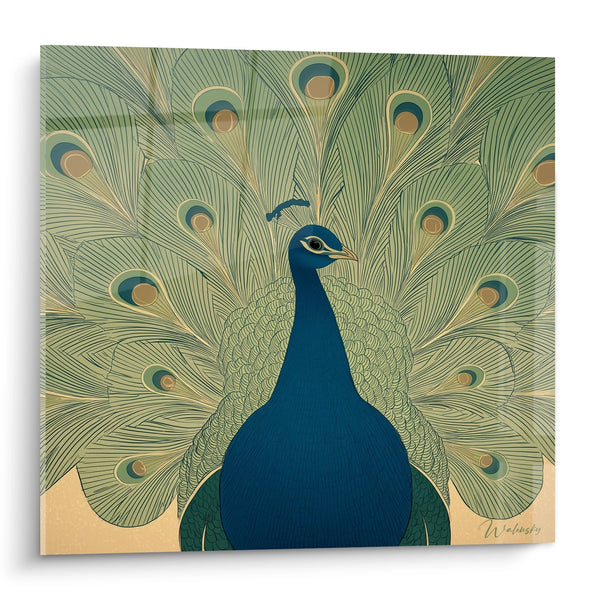 Cuadro de Pavo Real - Majestad Art Deco - Edición Art Decó