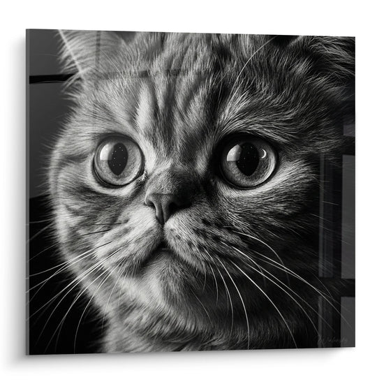 Cuadro Retrato Realista Gato Exotic Shorthair - Mirada Intensa - Edición gato Exotic Shorthair