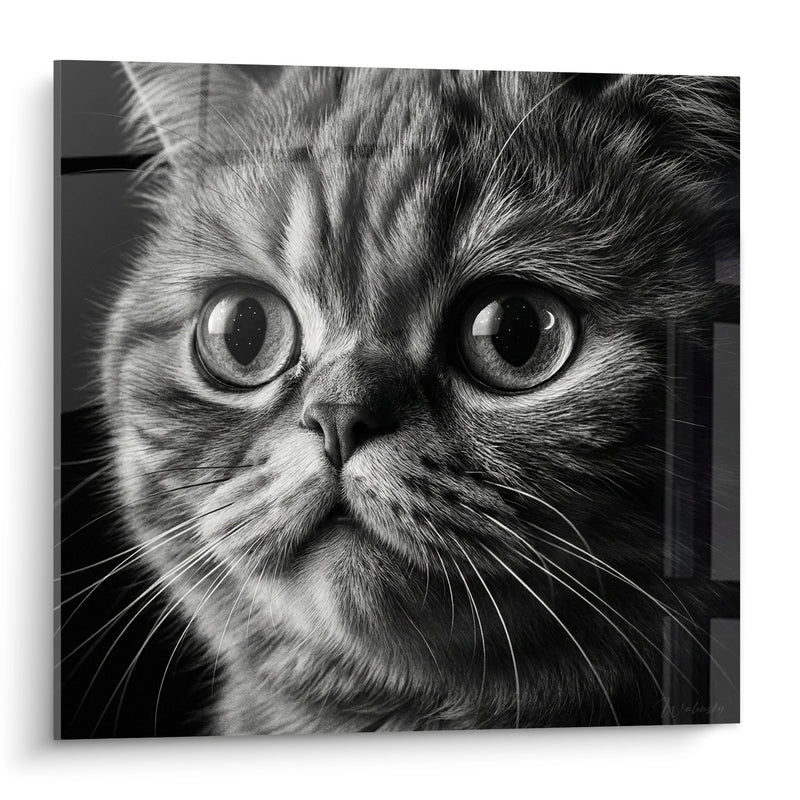 Realistic Portrait Painting Exotic Shorthair Cat - Intense Gaze - Exotic Shorthair Cat Edition