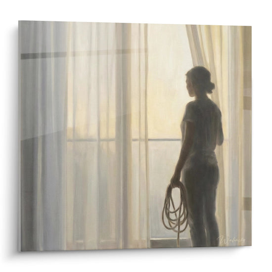 Cuadro Silueta Femenina - Luz Matinal - Edición Cuerda de Saltar