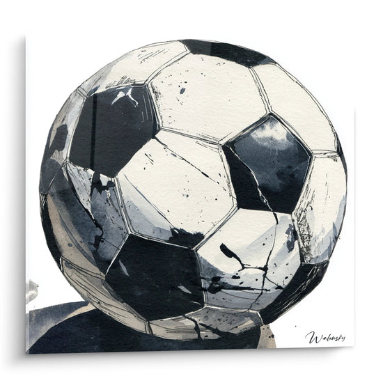 Vintage-Fußball-Gemälde - Monochromes Sportkunstwerk - Football Edition