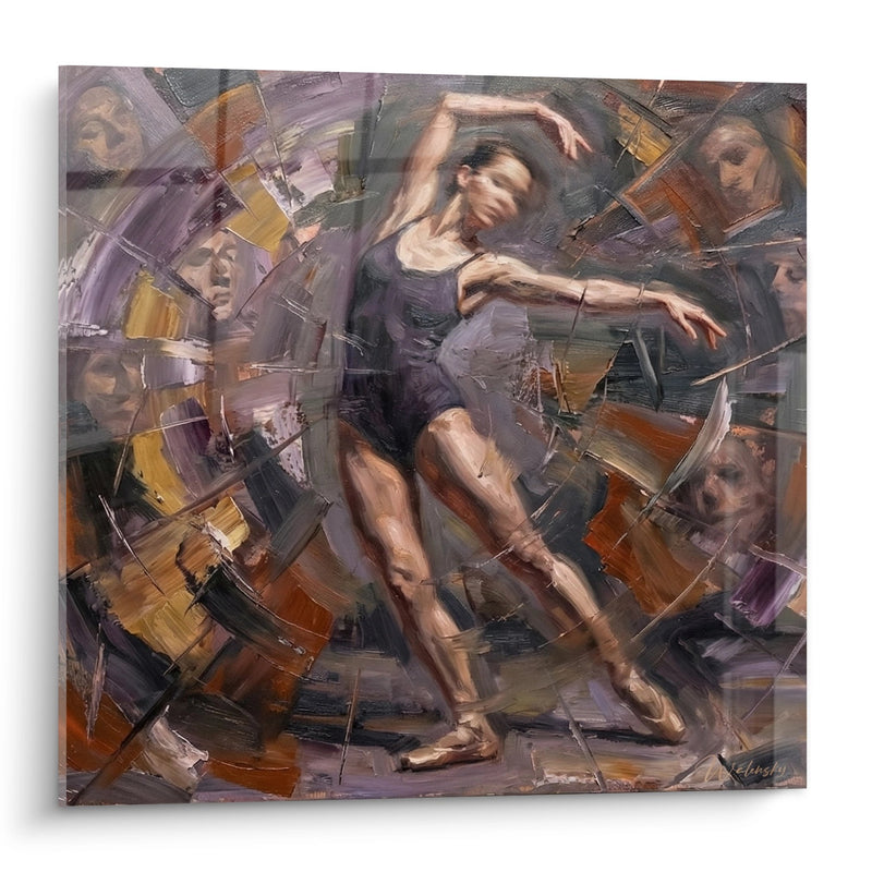 Abstraktes Ballerinengemälde - Bewegung in Spiegeln - Tanzedition