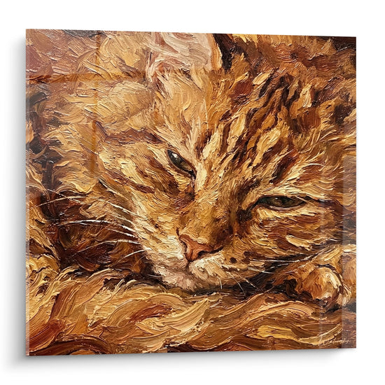 Schilderij Rode Slaapkat - Zachte Kattenliefde - Editie Laperm kat
