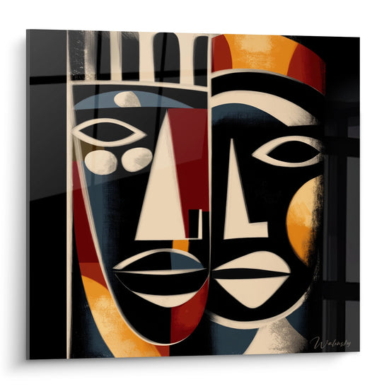 Tableau Masques Africains - Dualité Spirituelle - Edition Art tribal africain