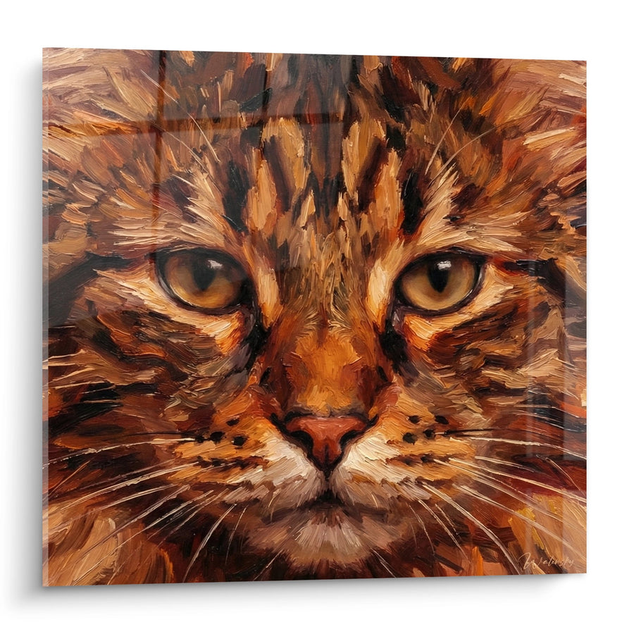 Tableau Portrait Chat Roux - Regard Intense - Edition chat American Bobtail