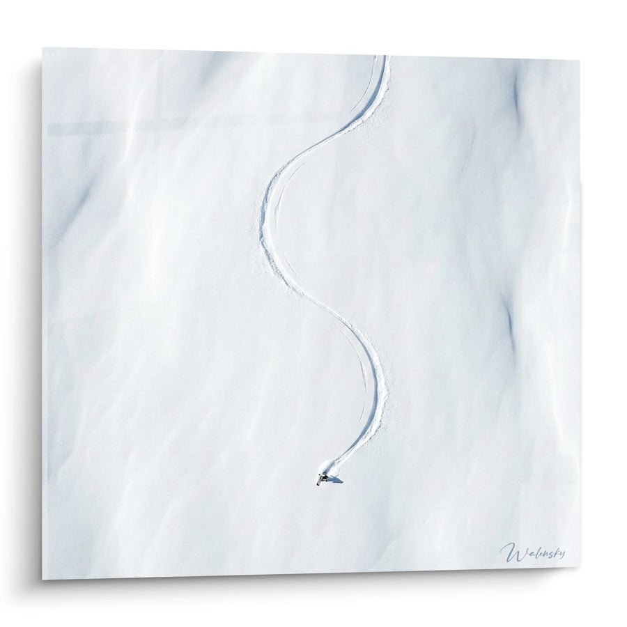 Tableau Snowboardeur Piste Alpine - Trace Minimaliste - Edition Snowboard