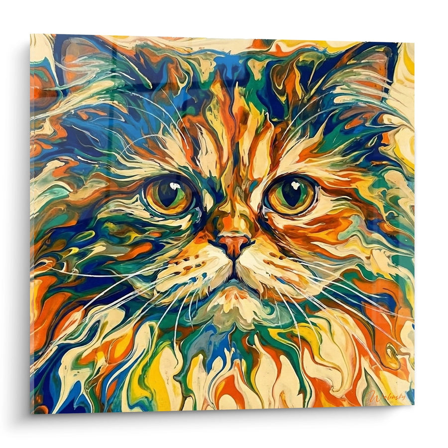 Tableau Chat Persan Multicolore - Explosion de Couleurs - Edition chat Persan